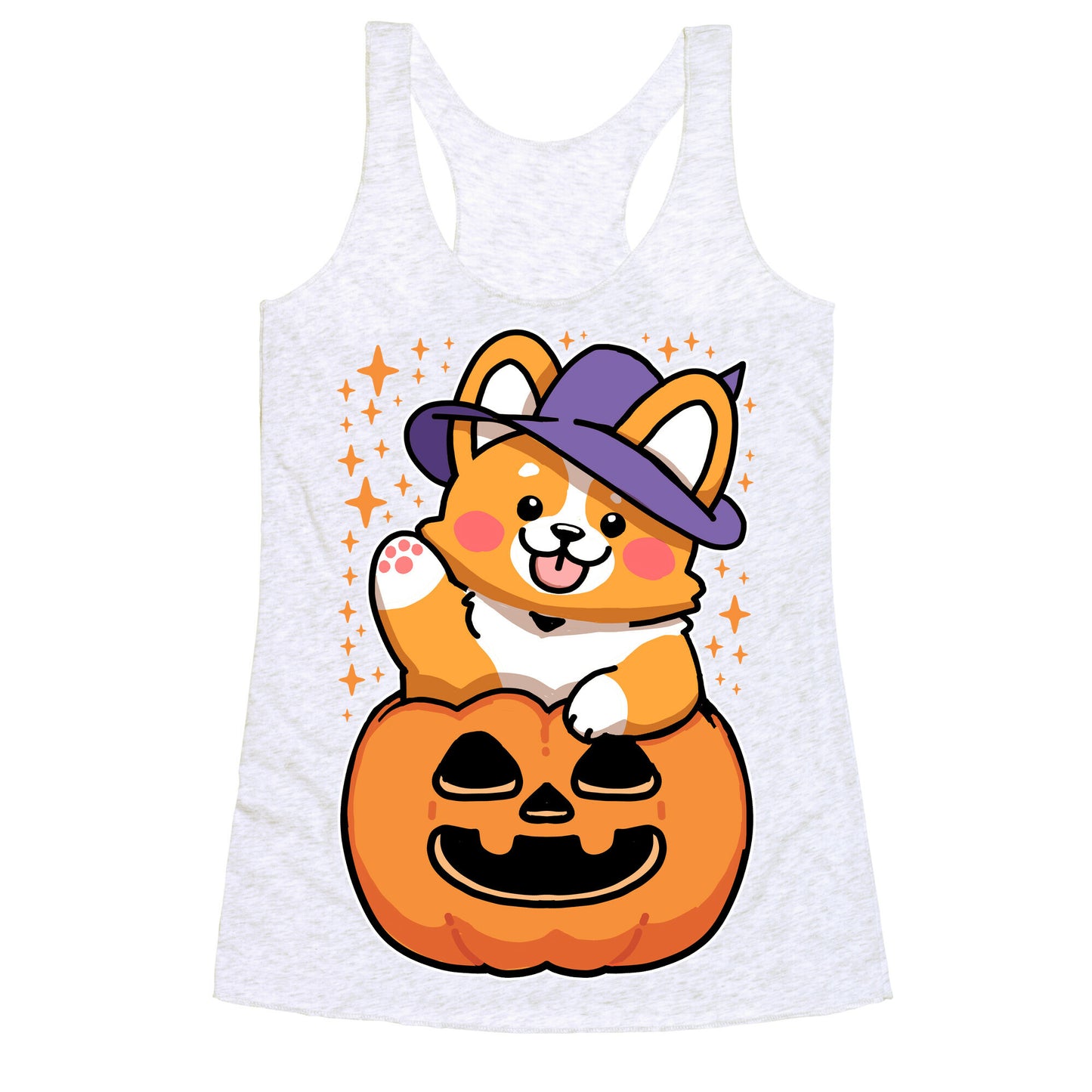 Cute Halloween Corgi Racerback Tank