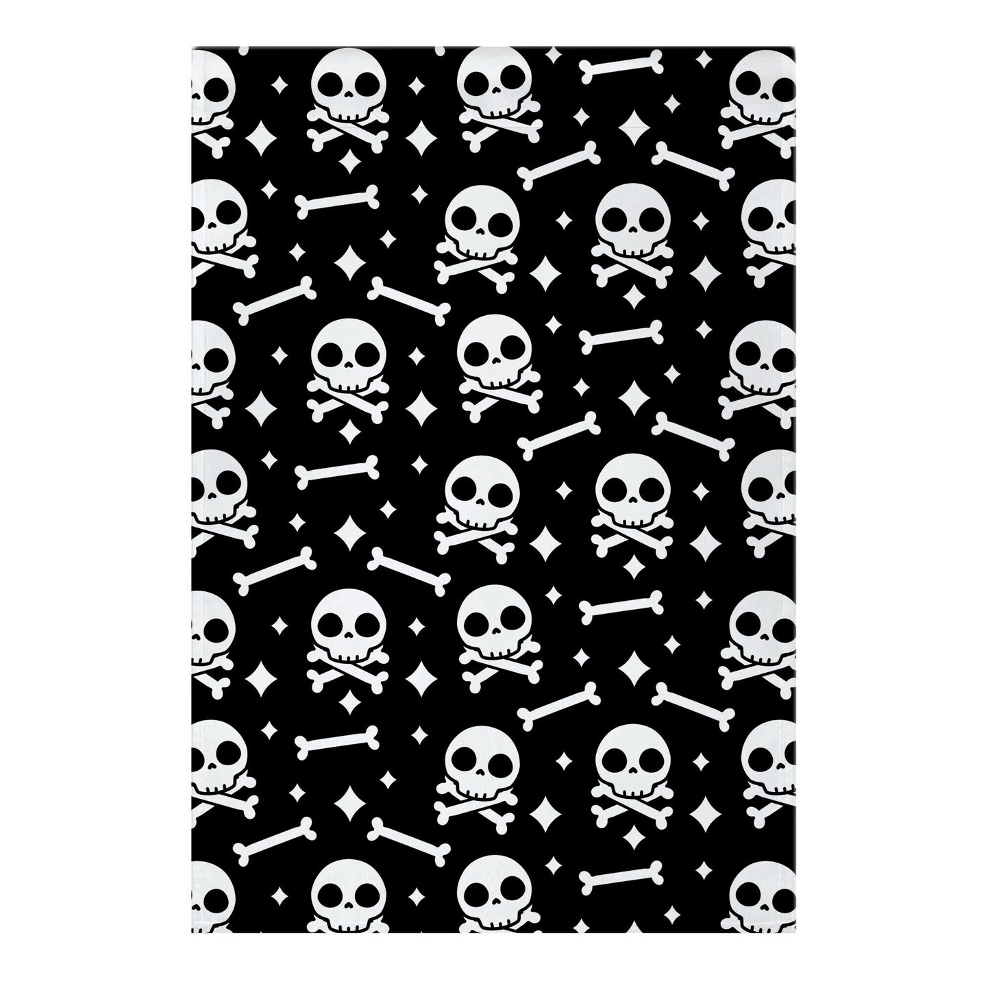 Cute Skull N' Bones Pattern (Black) Garden Flag
