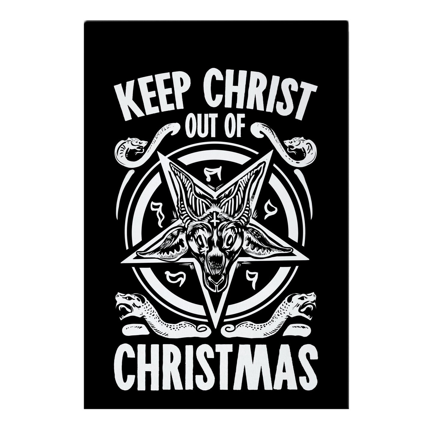 Keep Christ Out of Christmas Baphomet Garden Flag