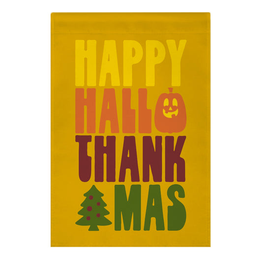 Happy Hallothankmas Garden Flag