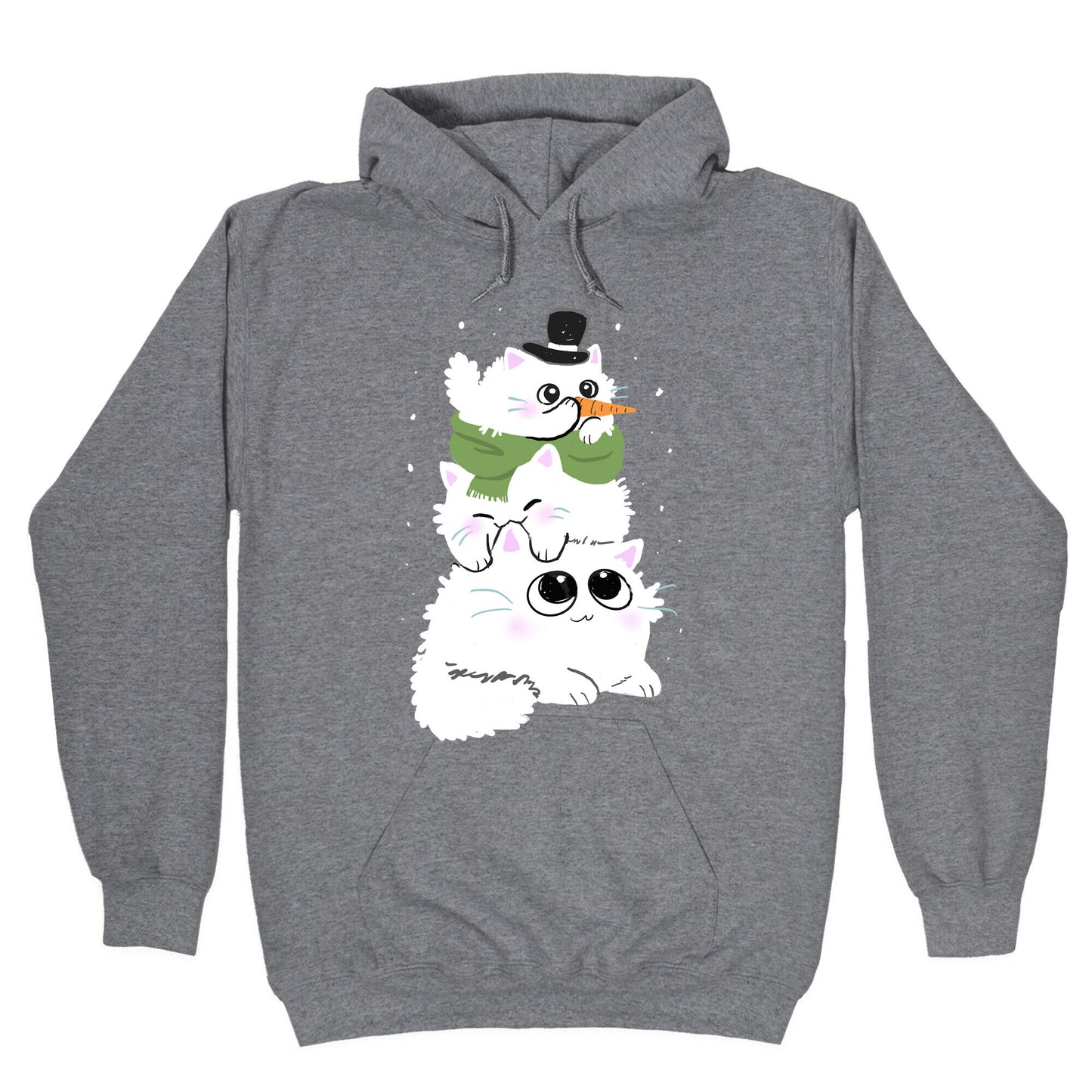 Cat Stack Snowman Hoodie