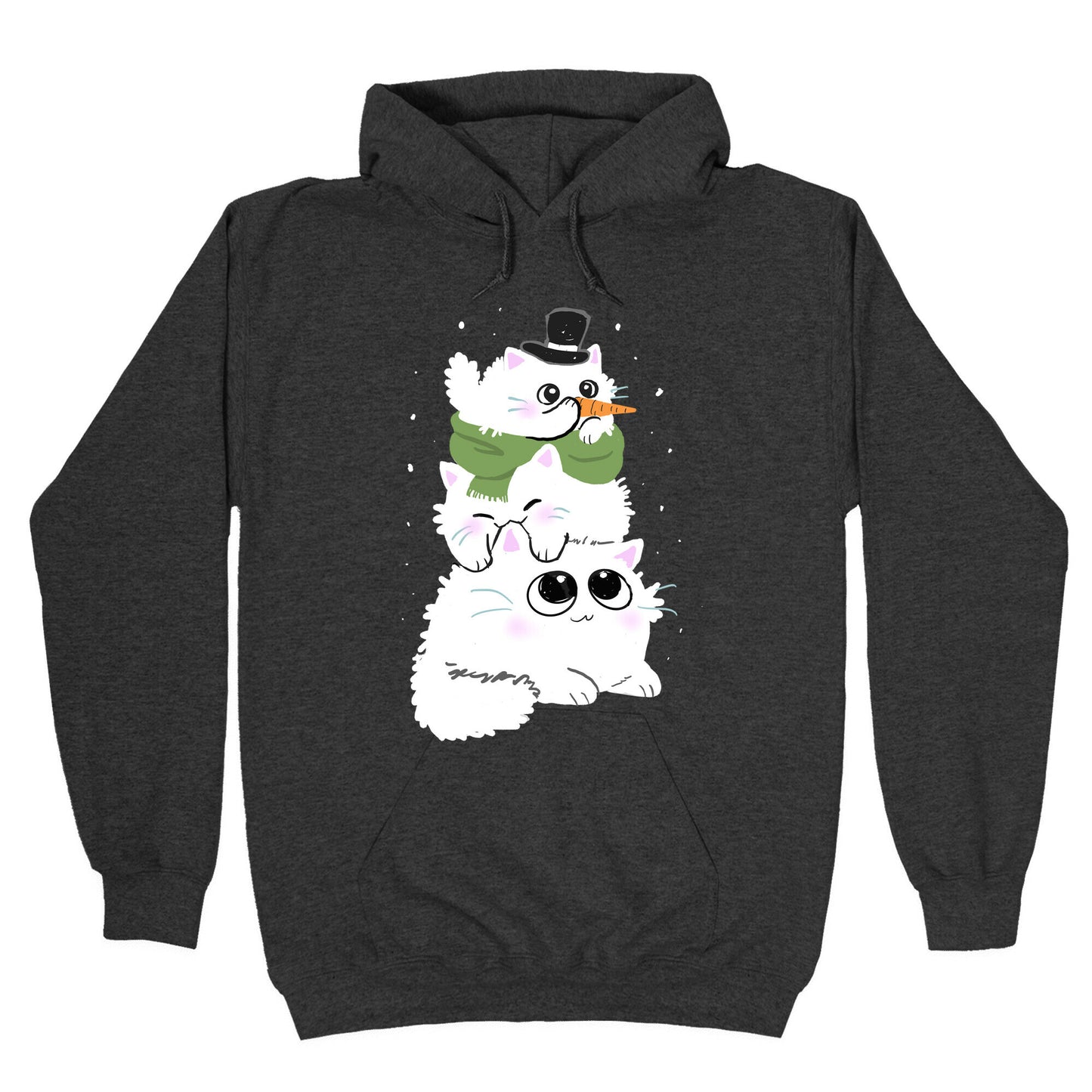 Cat Stack Snowman Hoodie