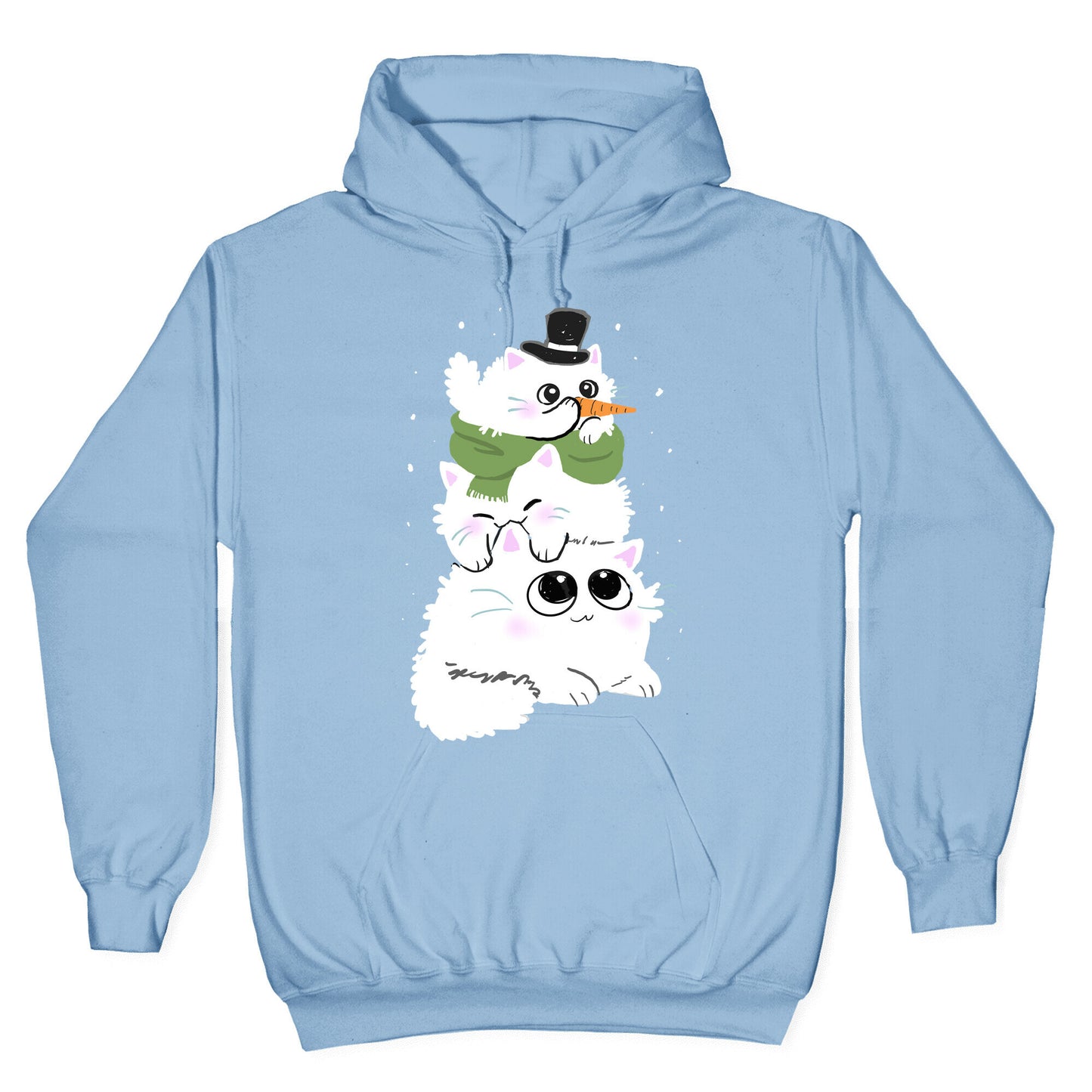 Cat Stack Snowman Hoodie
