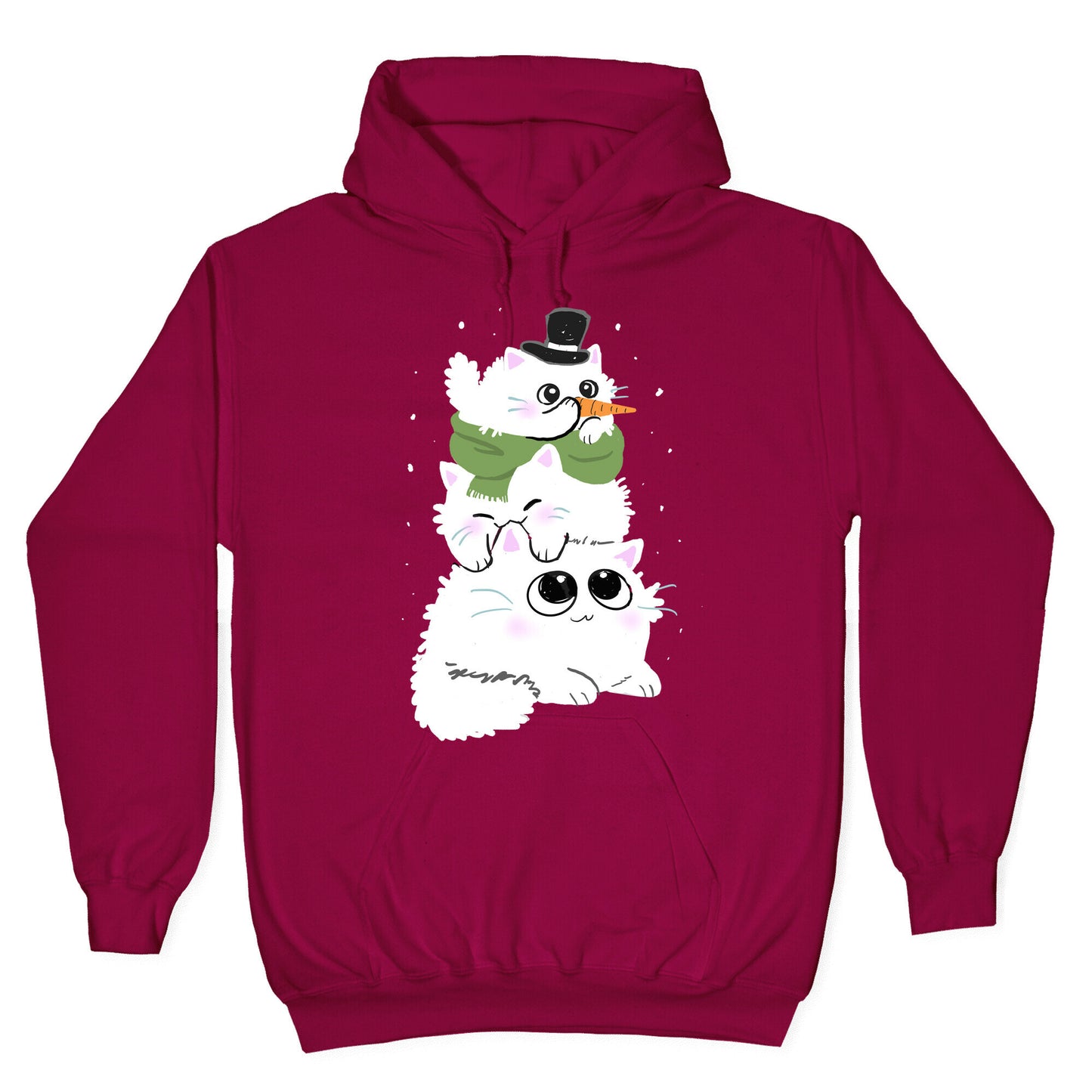 Cat Stack Snowman Hoodie