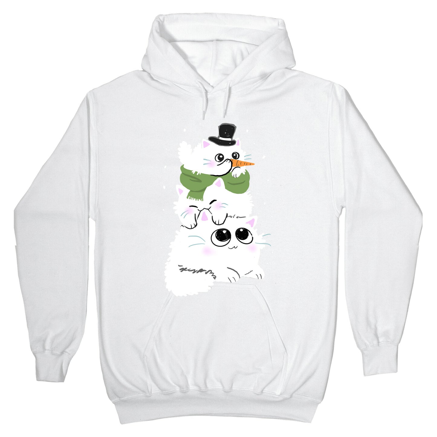 Cat Stack Snowman Hoodie
