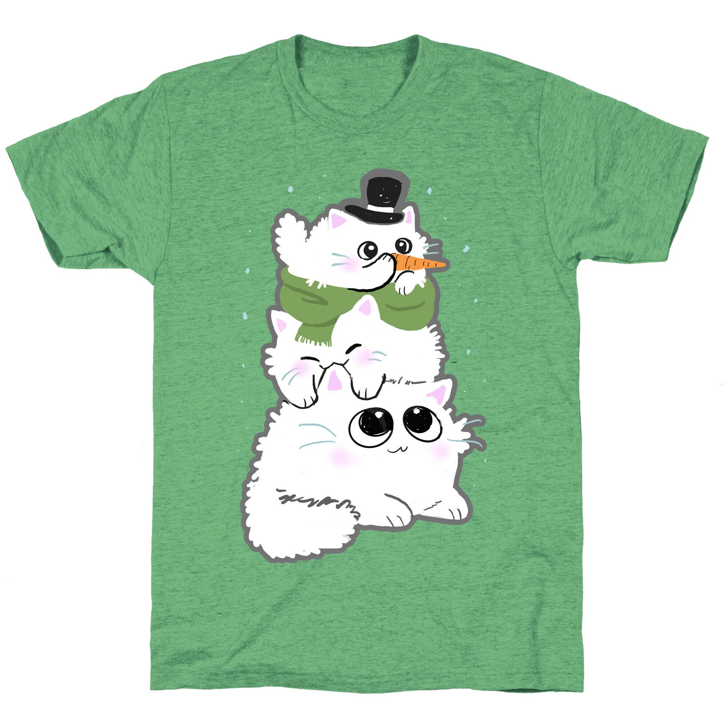 Cat Stack Snowman Unisex Triblend Tee