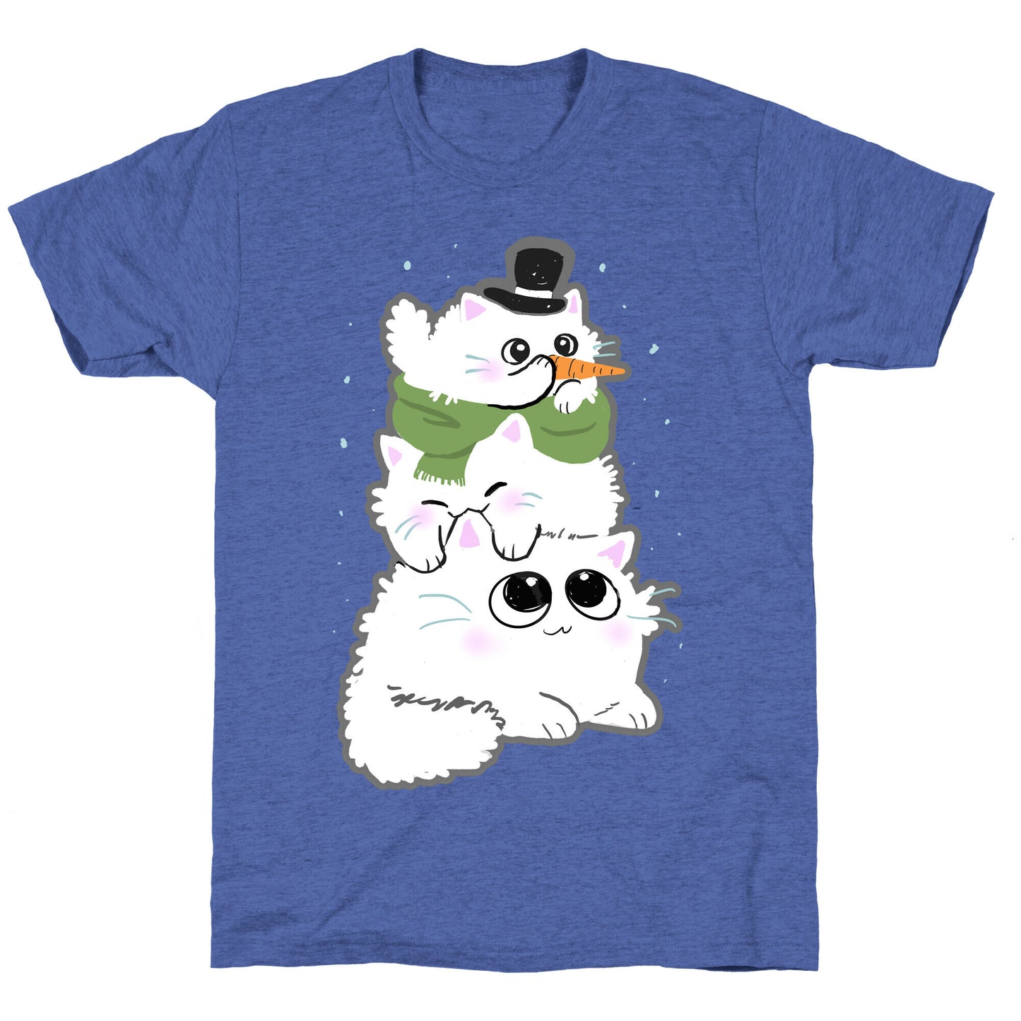 Cat Stack Snowman Unisex Triblend Tee