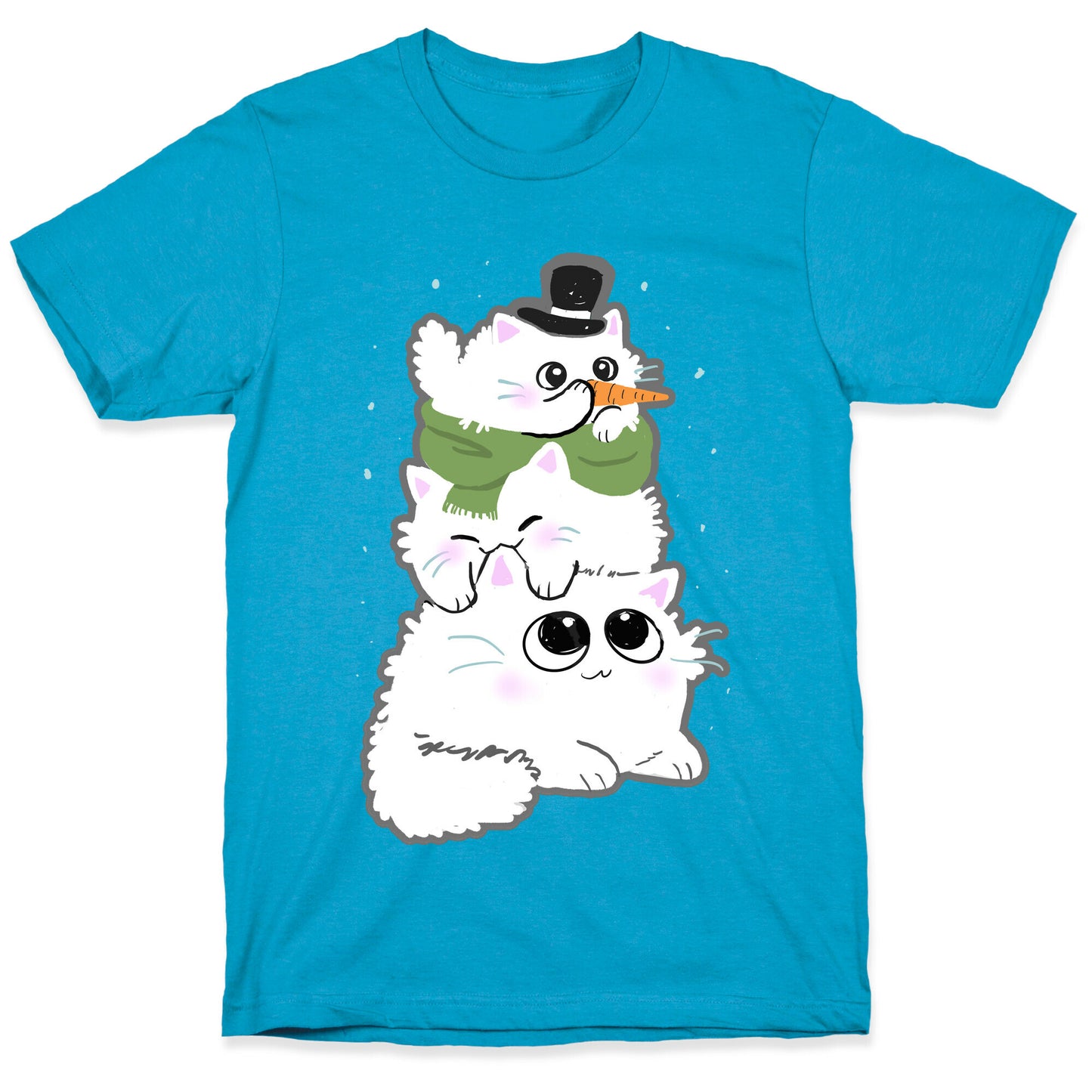 Cat Stack Snowman Unisex Triblend Tee