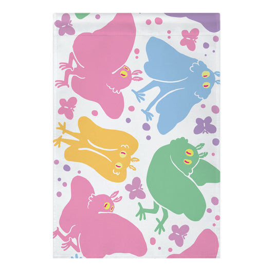 Cute Pastel Mothman Pattern Garden Flag