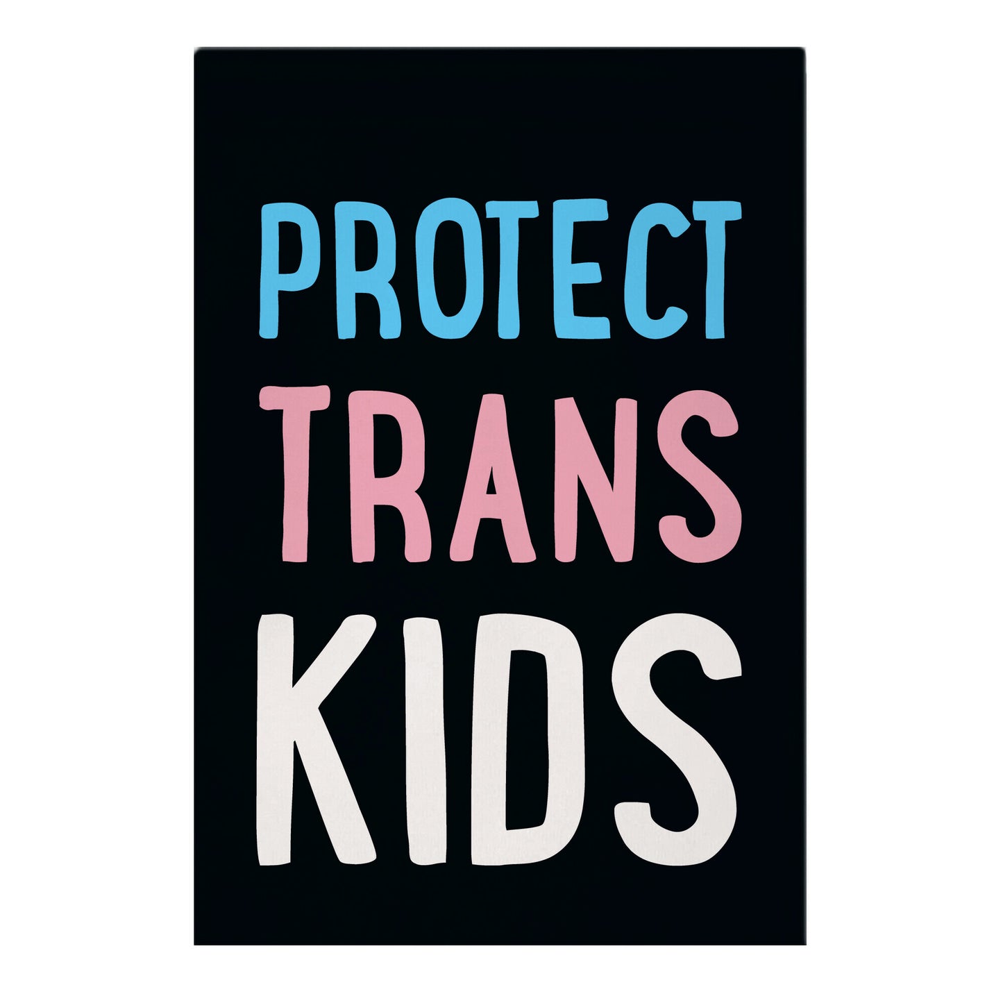 Protect Trans Kids White Print Garden Flag