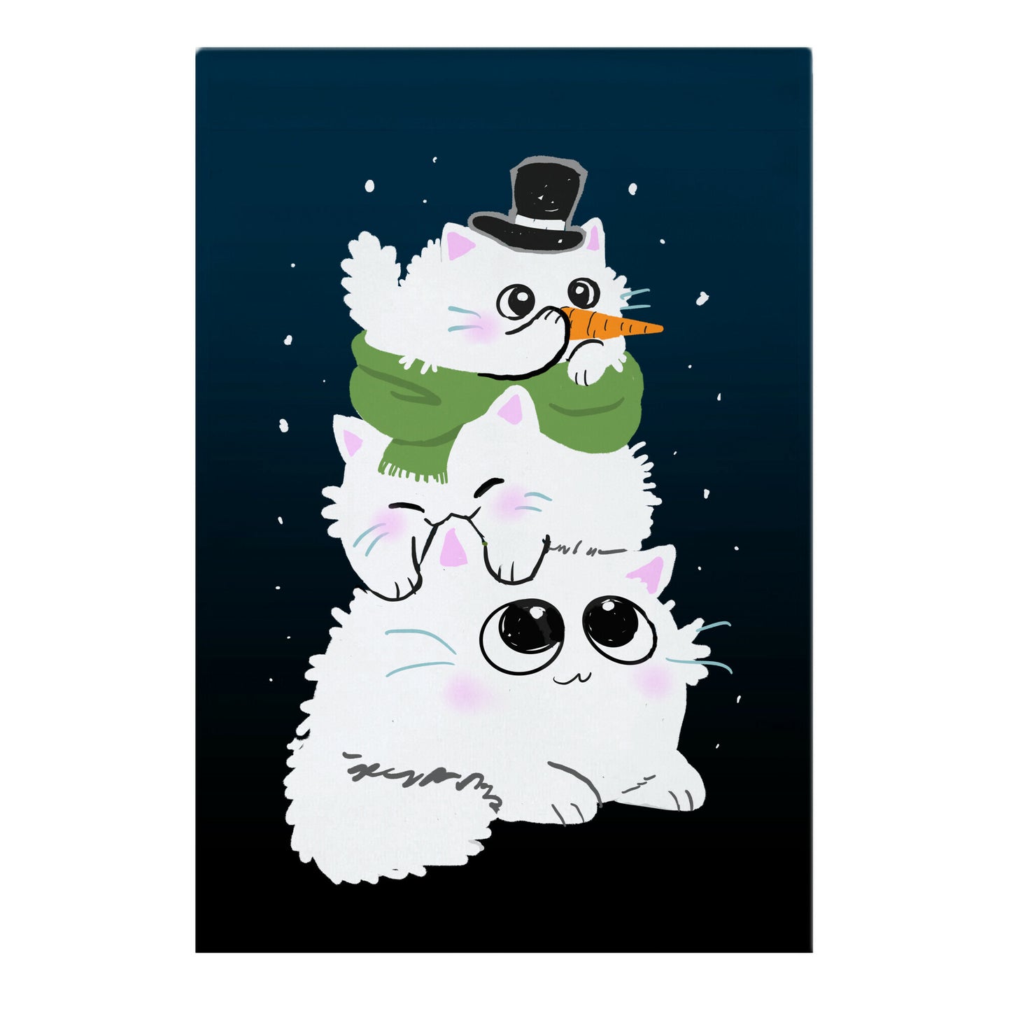 Cat Stack Snowman Garden Flag