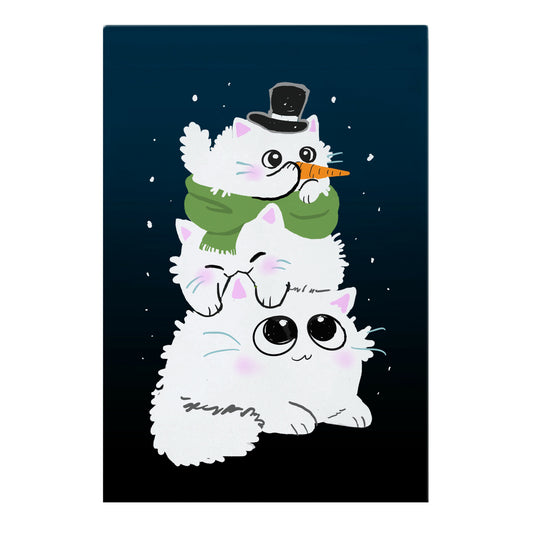 Cat Stack Snowman Garden Flag