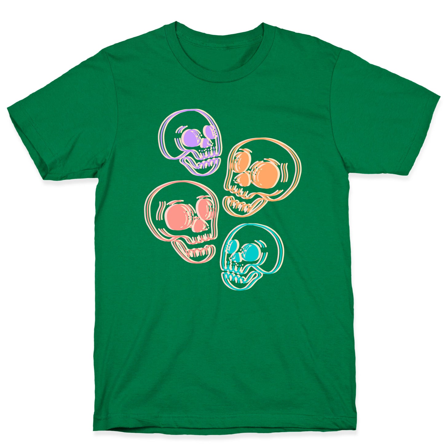 Pastel Skulls Glitch T-Shirt