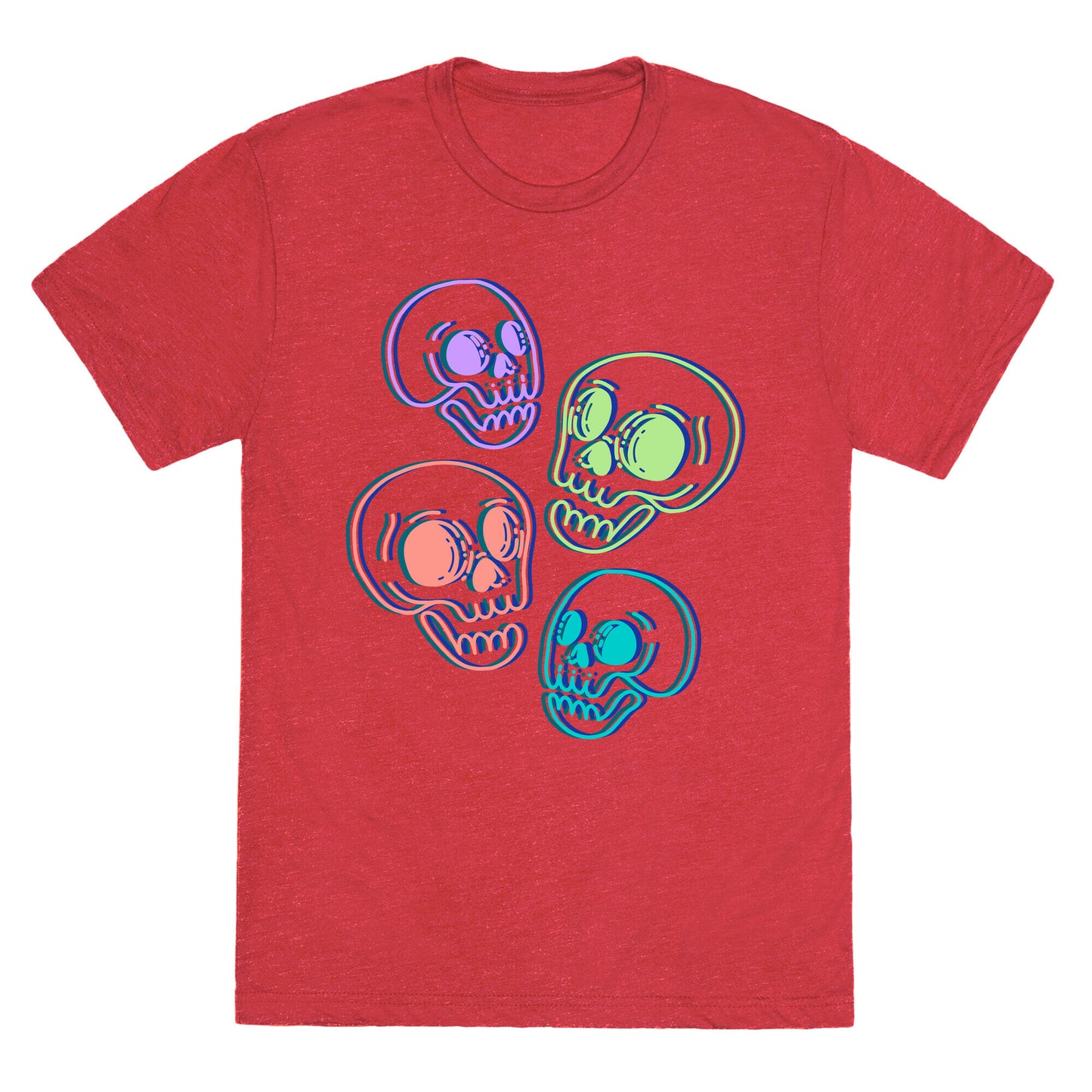 Pastel Skulls Glitch Unisex Triblend Tee
