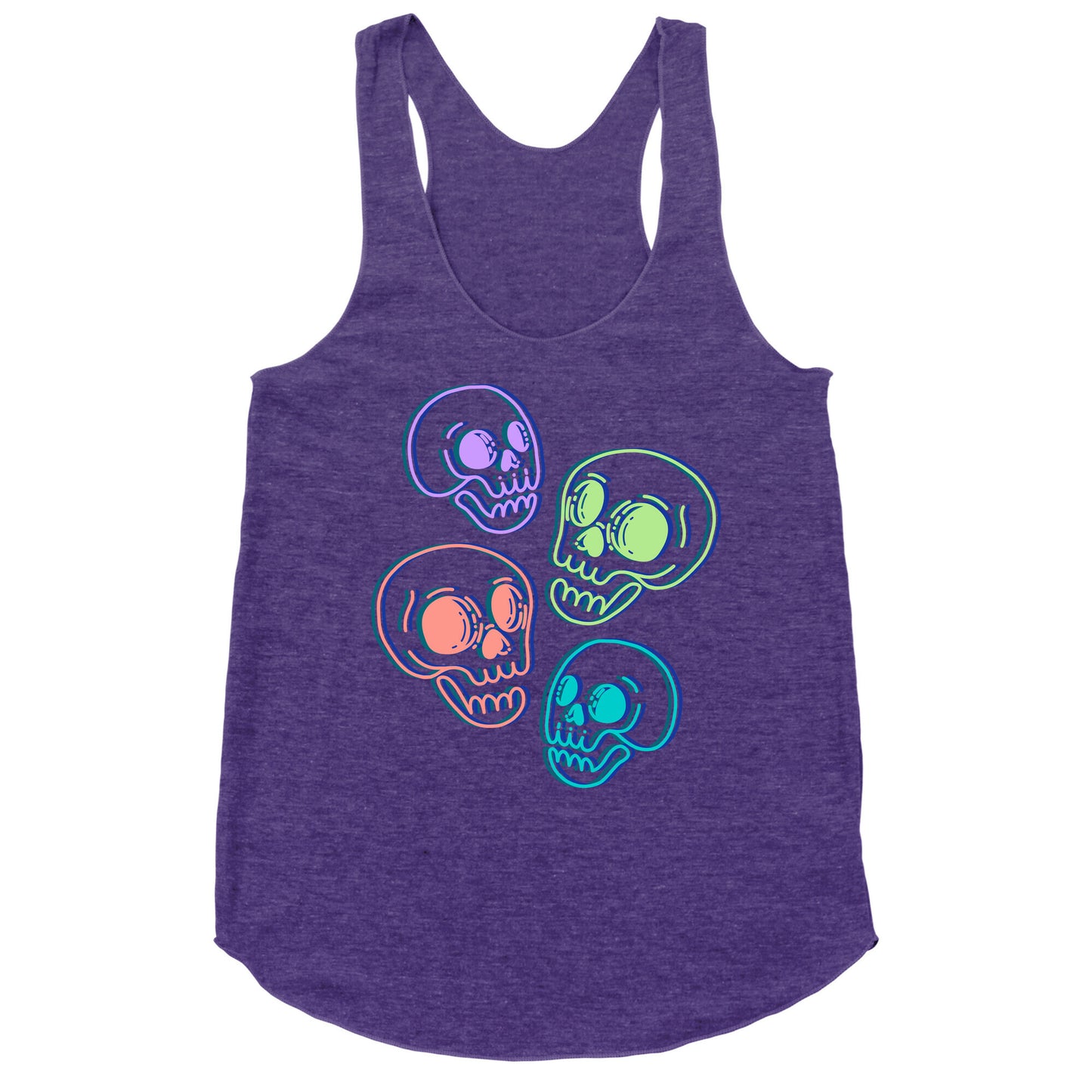 Pastel Skulls Glitch Racerback Tank