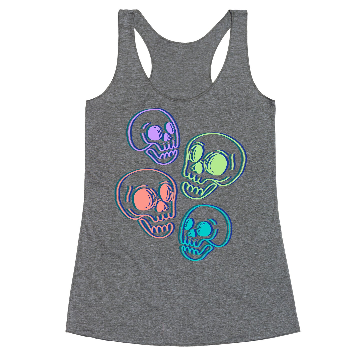 Pastel Skulls Glitch Racerback Tank