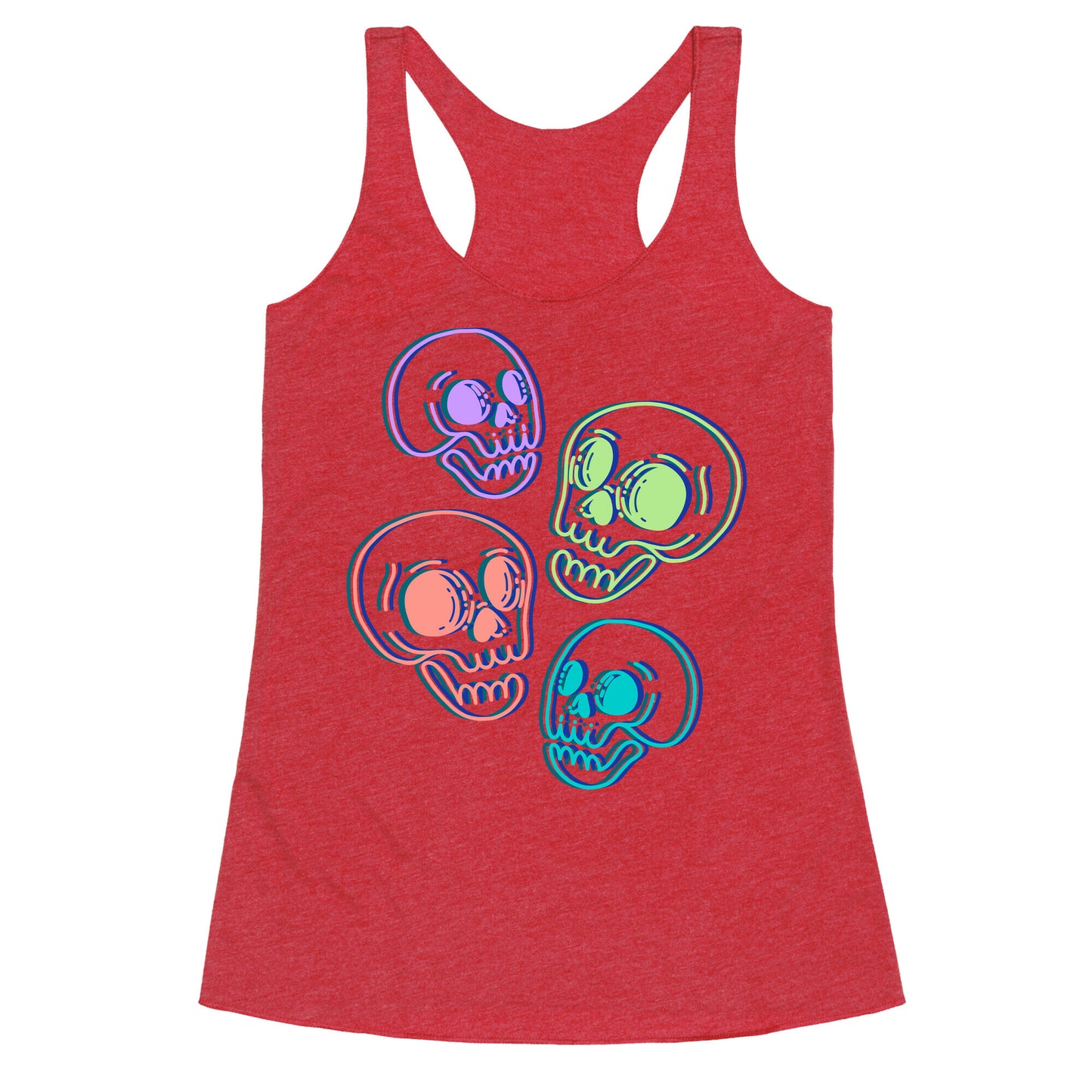Pastel Skulls Glitch Racerback Tank