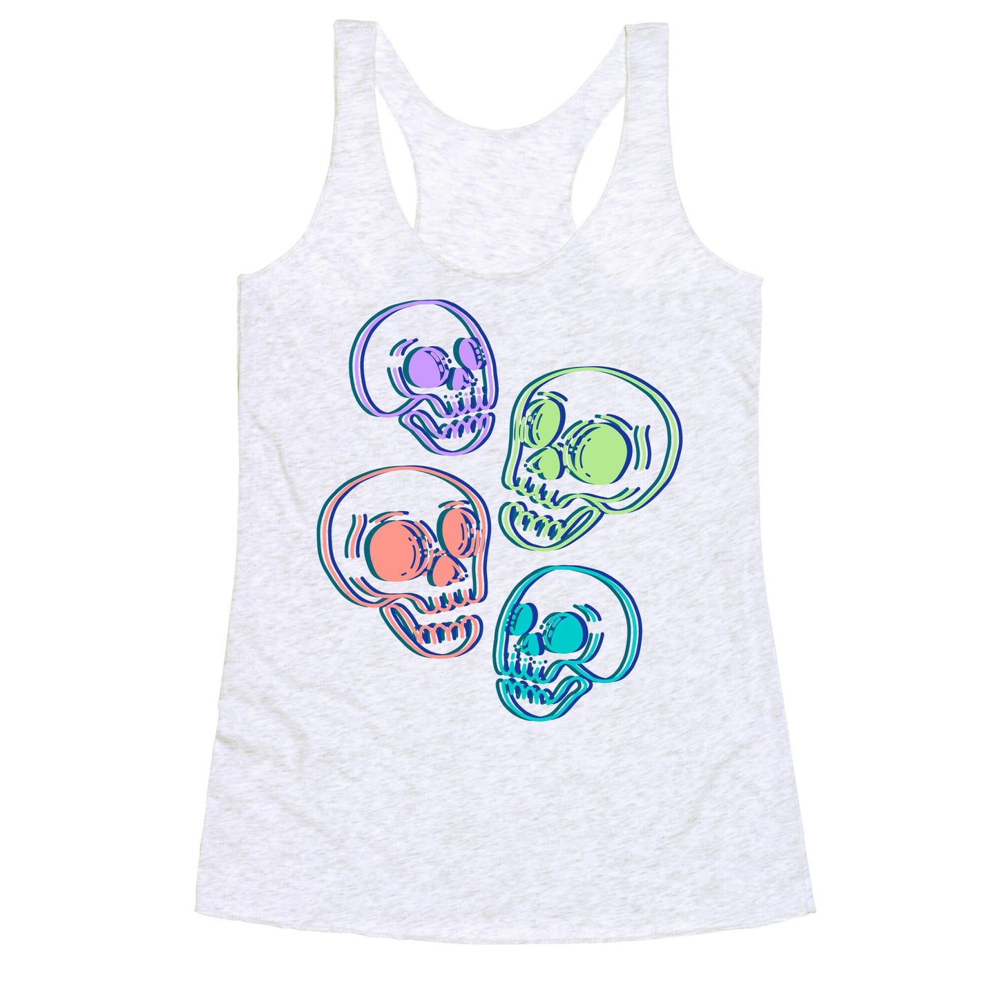 Pastel Skulls Glitch Racerback Tank