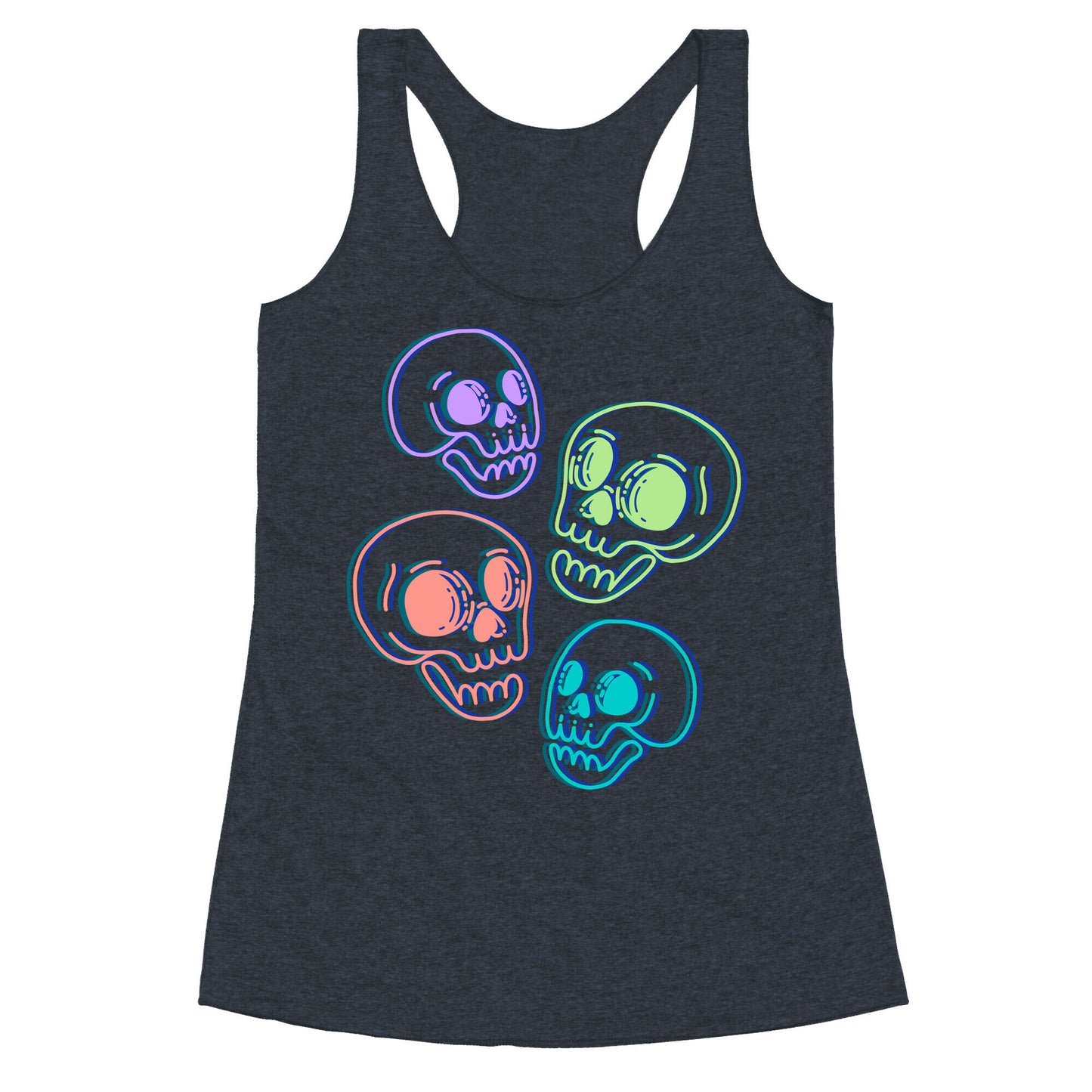 Pastel Skulls Glitch Racerback Tank