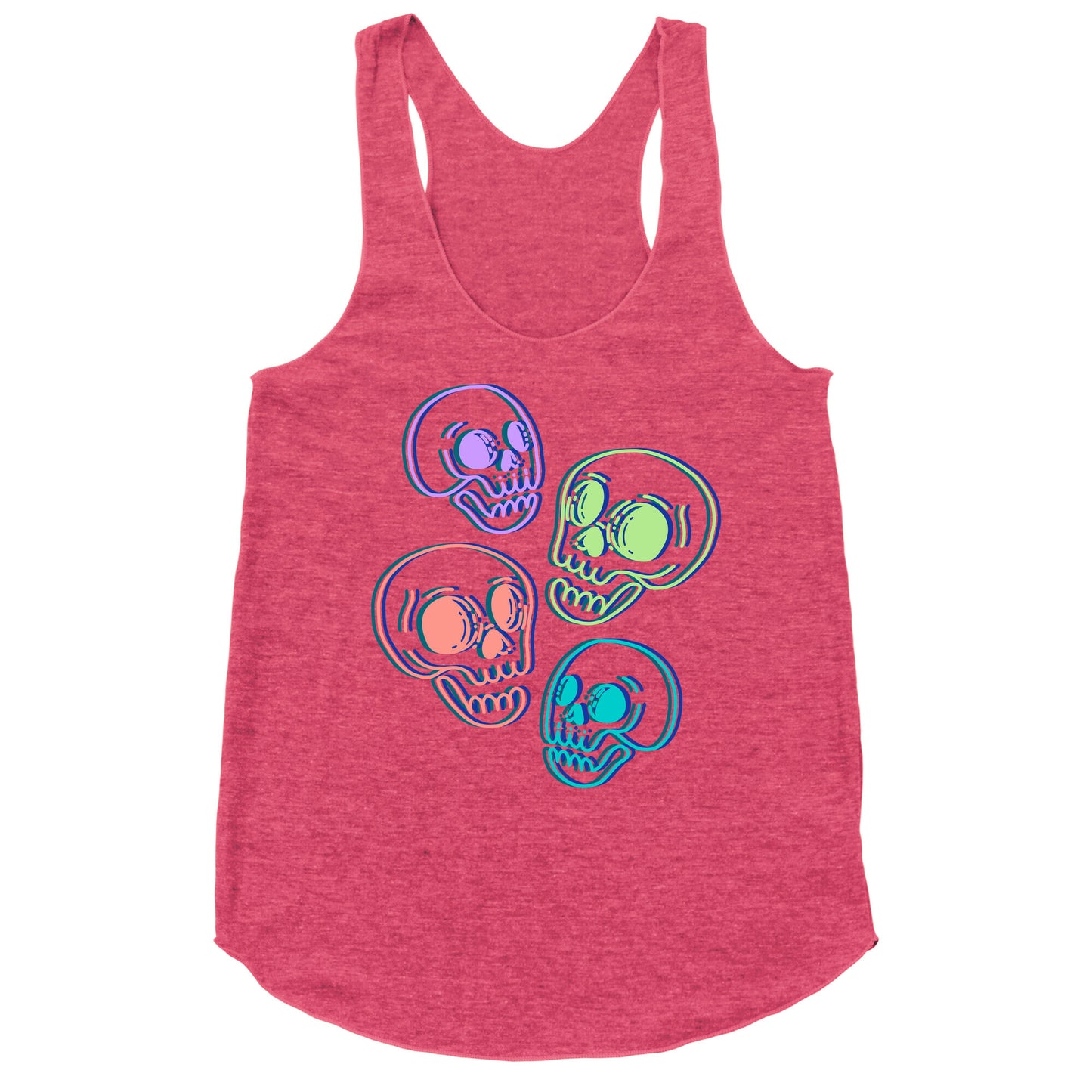 Pastel Skulls Glitch Racerback Tank
