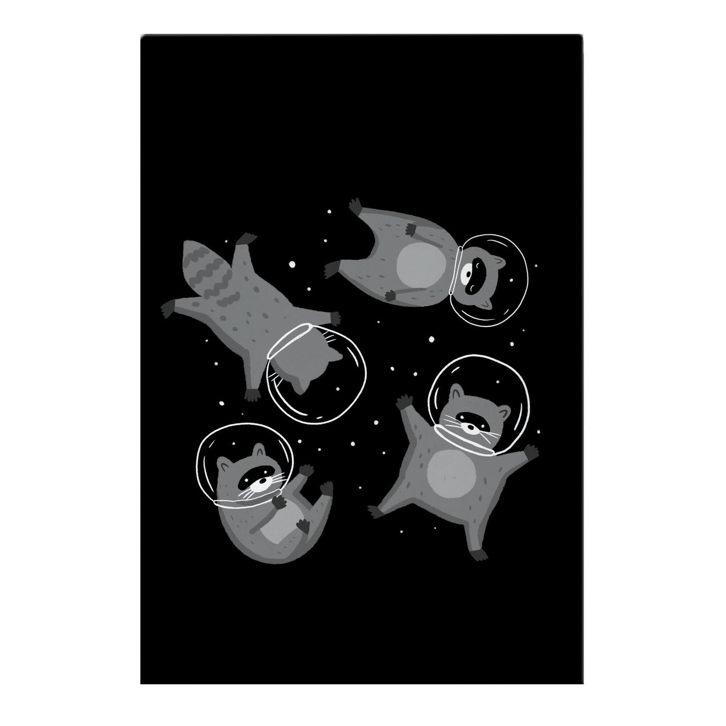 Raccoons In Space Garden Flag