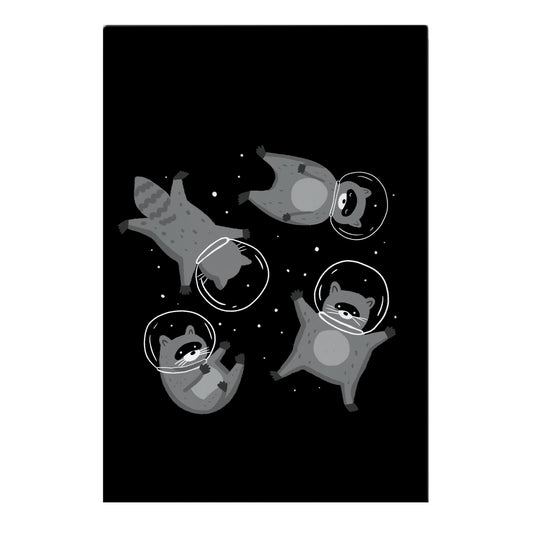 Raccoons In Space Garden Flag