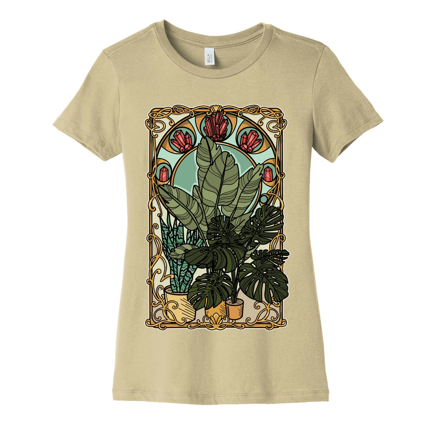 Art Nouveau House Plants Women's Cotton Tee