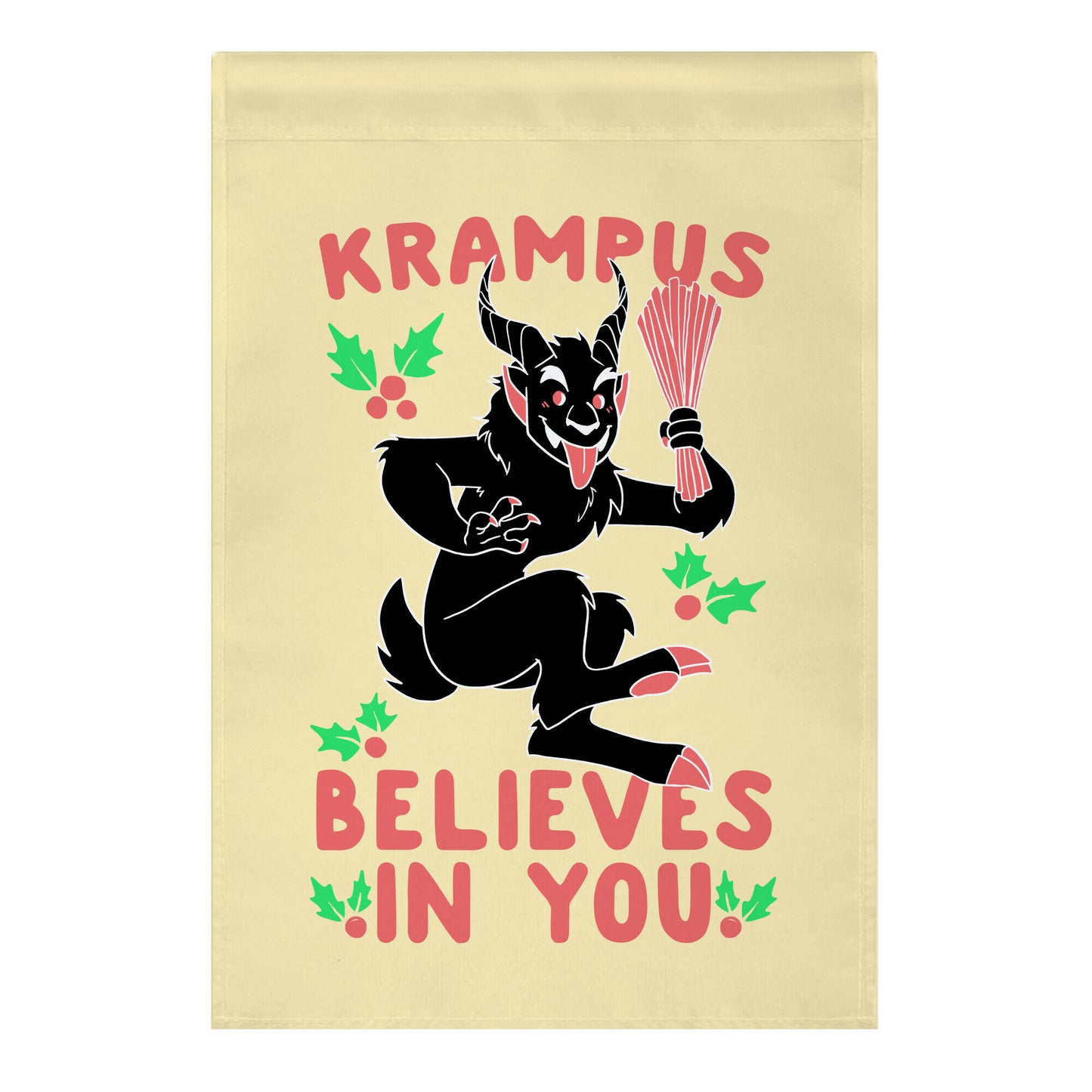 Krampus Believes in You Garden Flag