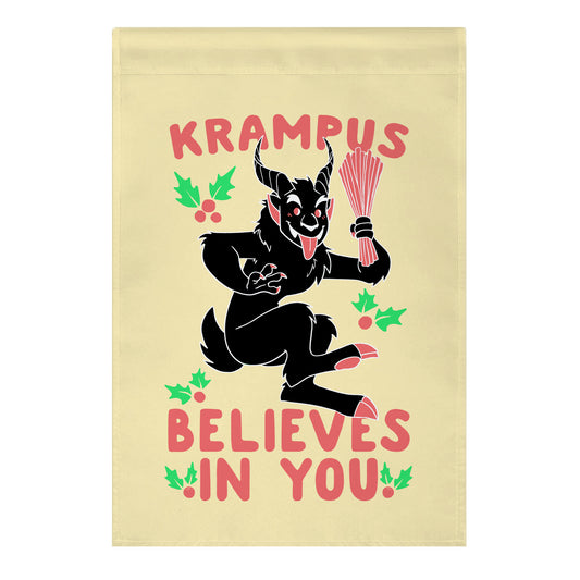 Krampus Believes in You Garden Flag