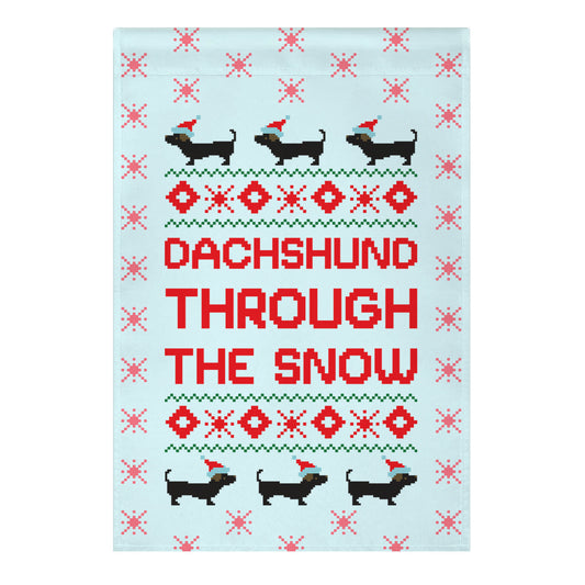 Dachshund Through The Snow Garden Flag