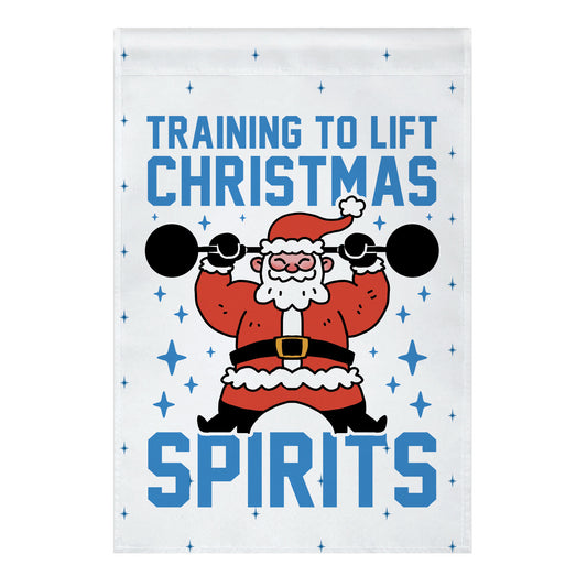 Training To Lift Christmas Spirits Garden Flag