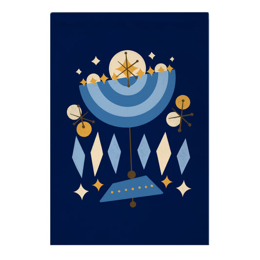 Mid-Century Modern Menorah (Hanukkah) Garden Flag