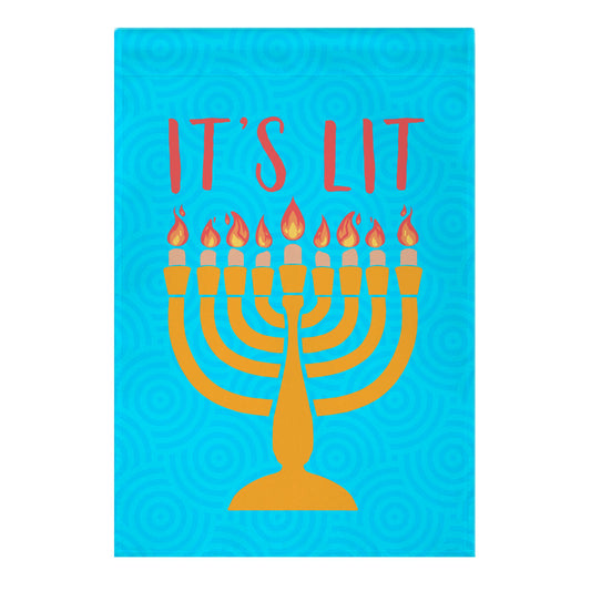 It's Lit Menorah Garden Flag