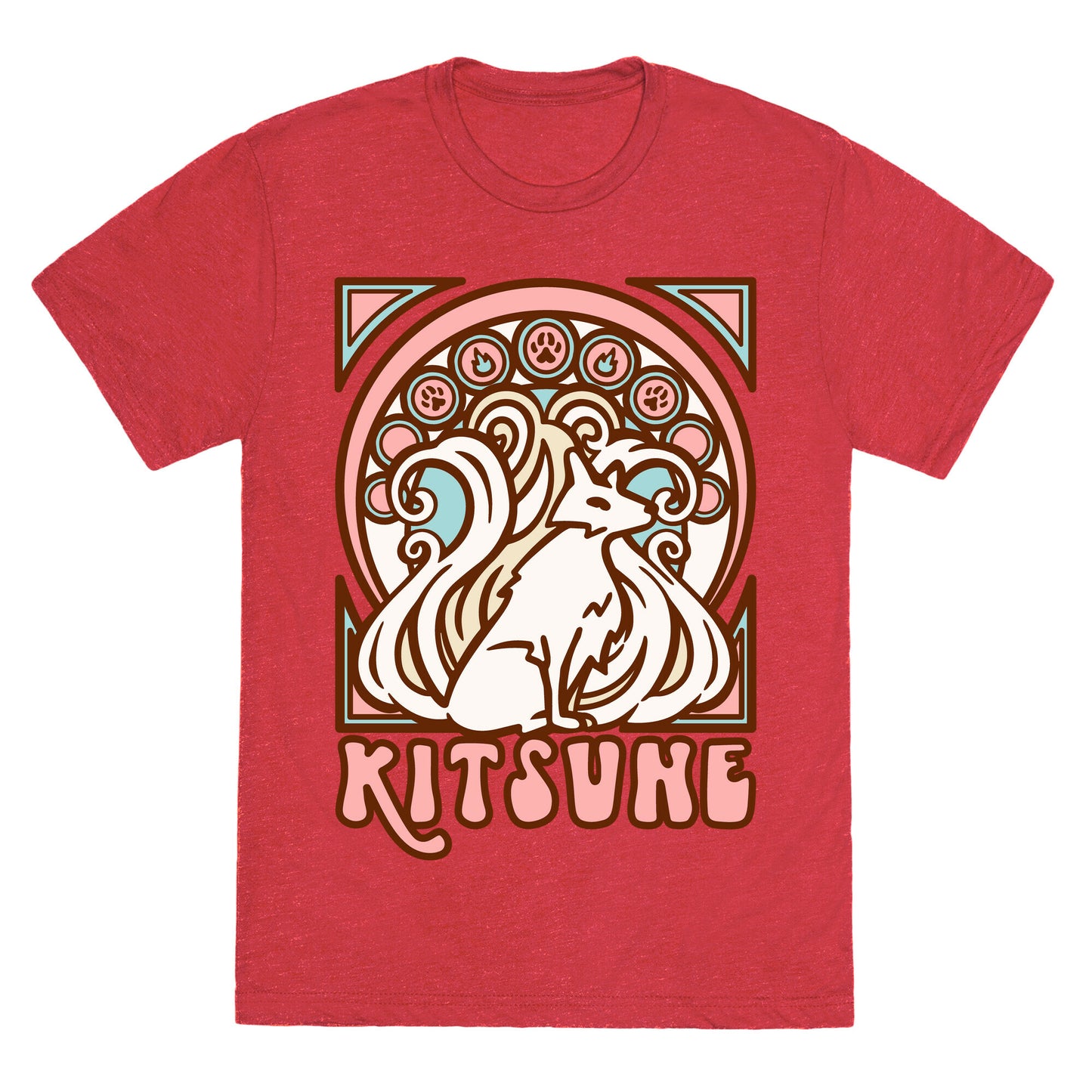 Art Nouveau Kitsune Unisex Triblend Tee