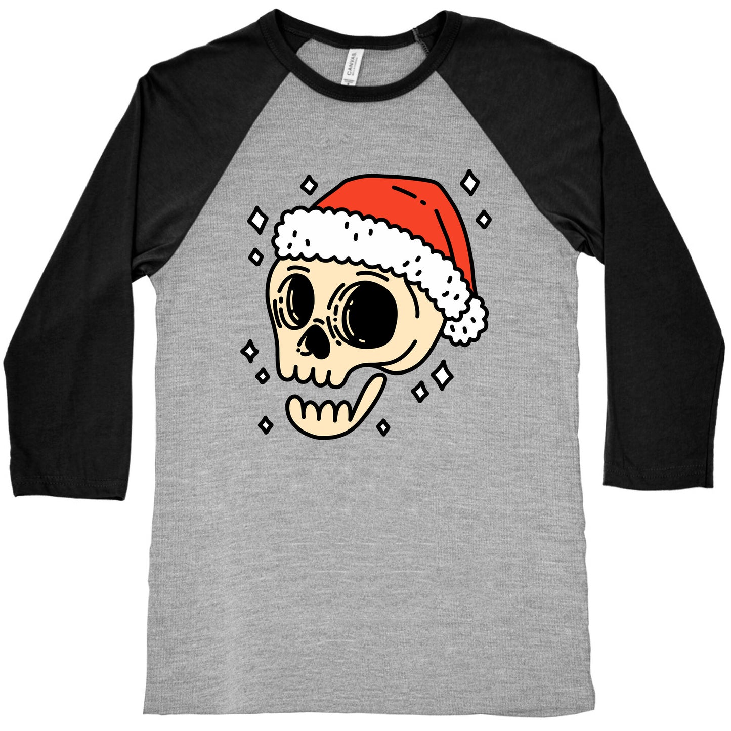 Santa Skull Baseball Tee