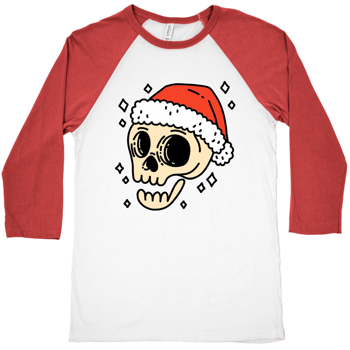 Santa Skull Baseball Tee
