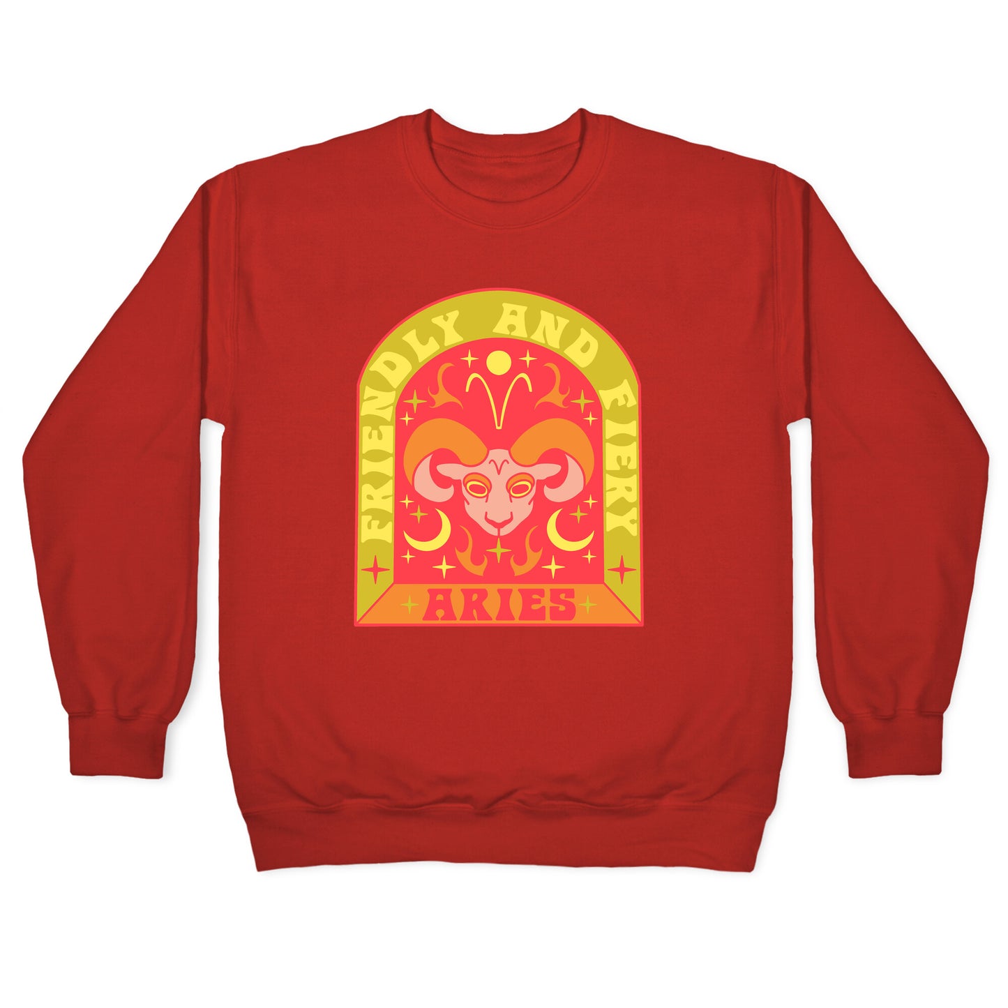 Friendly And Fiery Aries Crewneck Sweatshirt