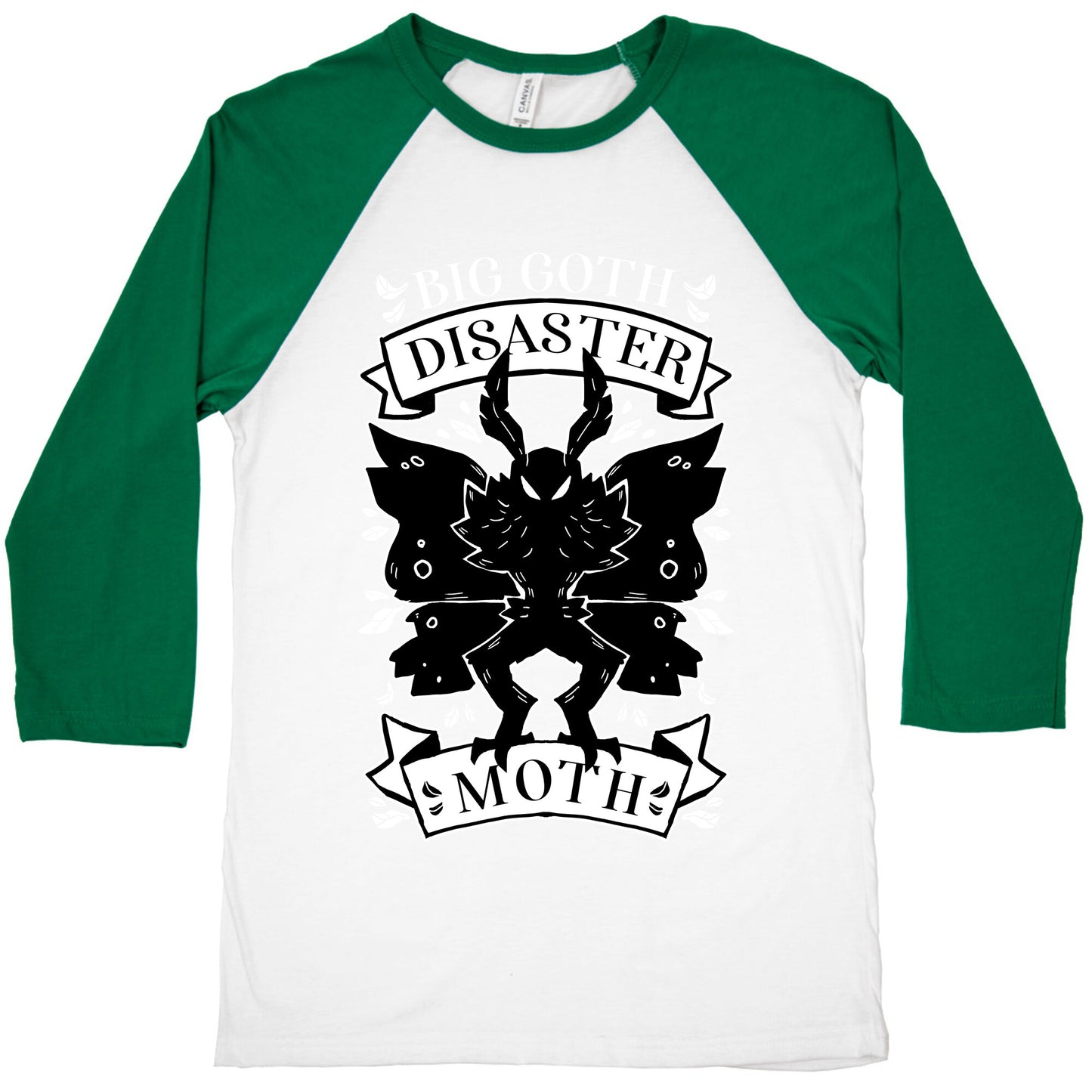 Big Goth Disaster Moth Baseball Tee