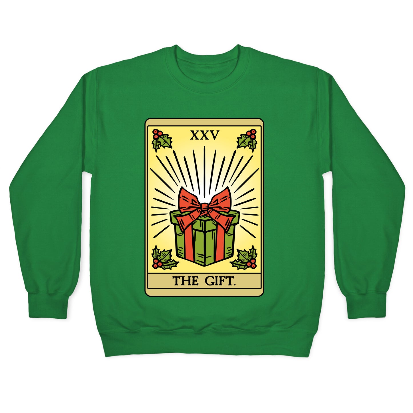 The Gift Tarot Card Holiday Gift Tags Crewneck Sweatshirt