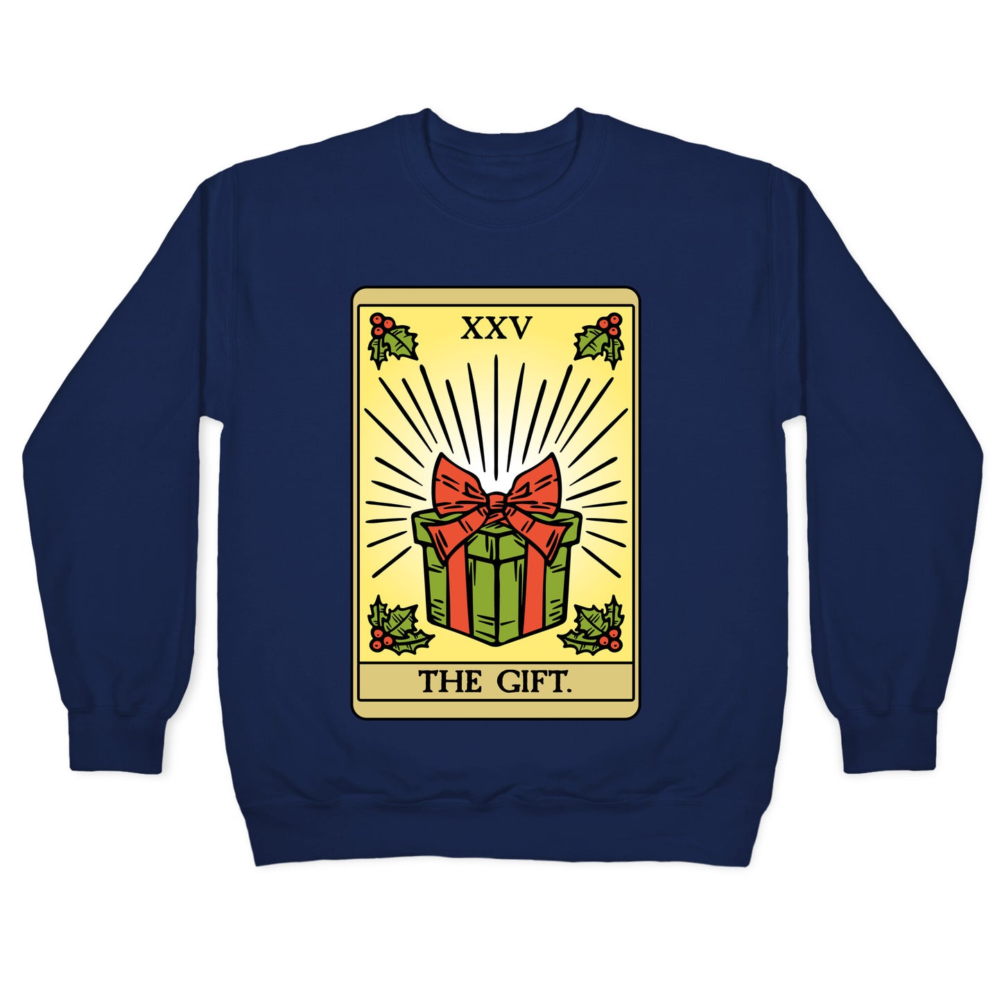 The Gift Tarot Card Holiday Gift Tags Crewneck Sweatshirt