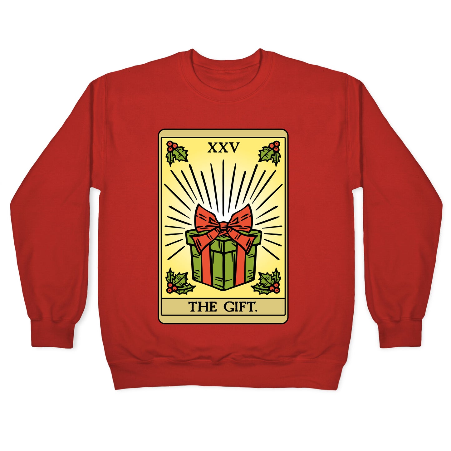 The Gift Tarot Card Holiday Gift Tags Crewneck Sweatshirt