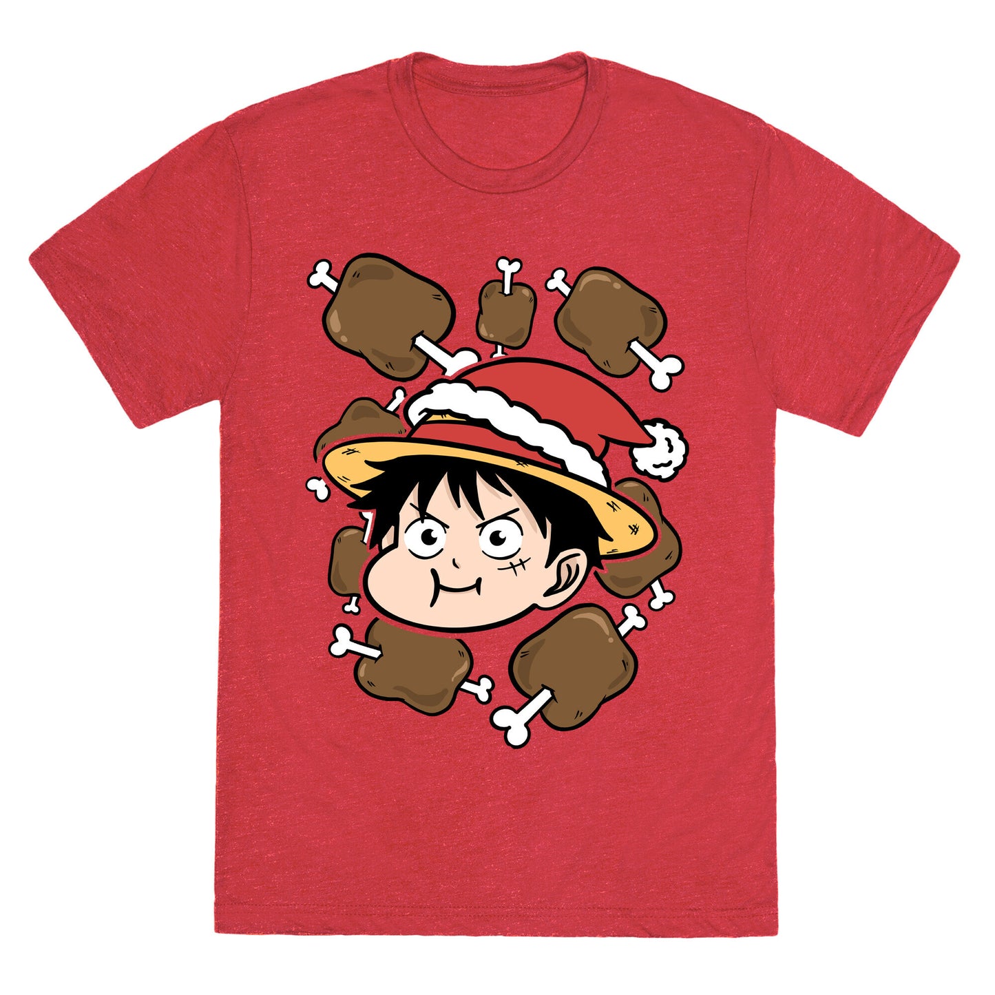 Luffy Holiday Feast Parody Unisex Triblend Tee