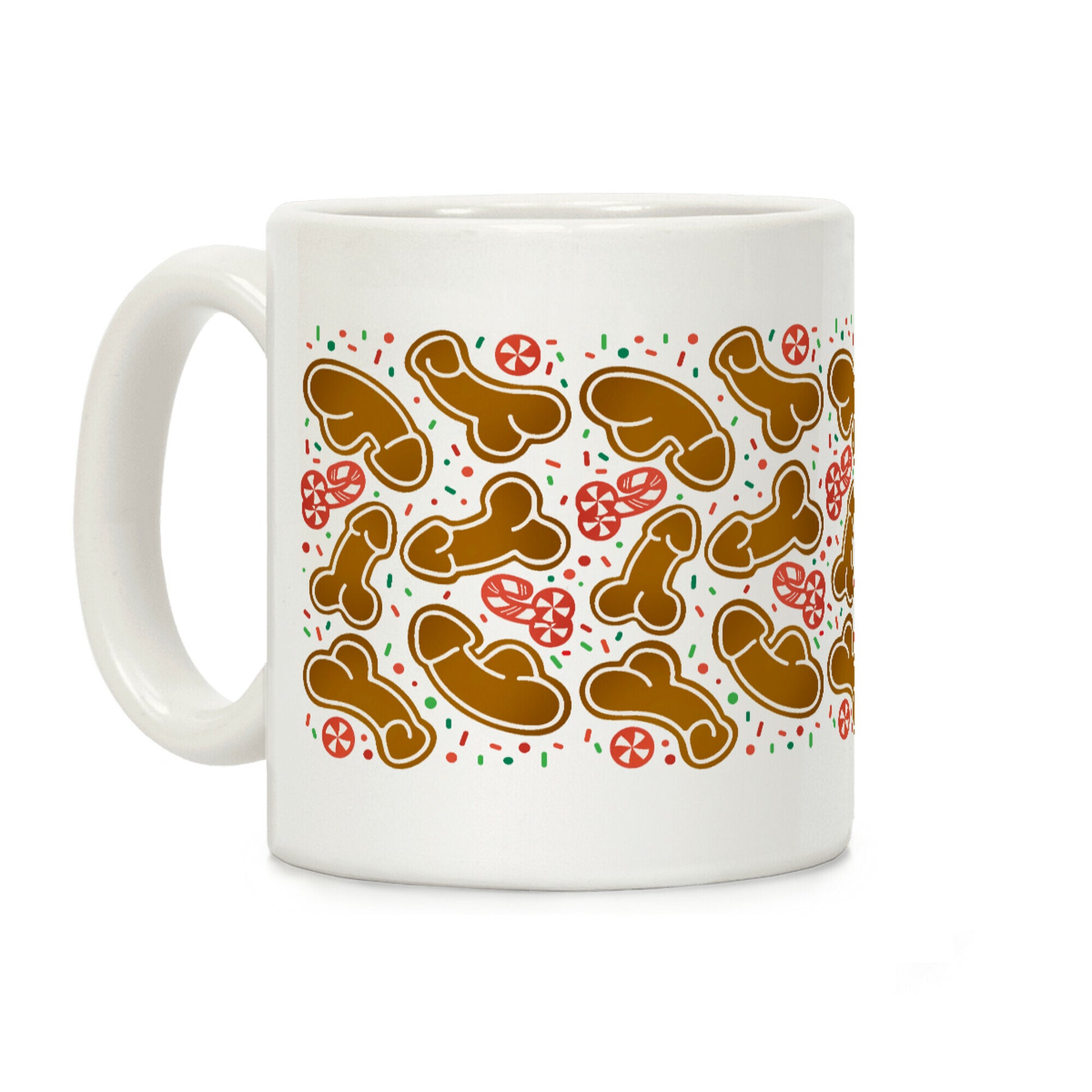 Gingerbread and Candy Cane Penises Coffee Mug