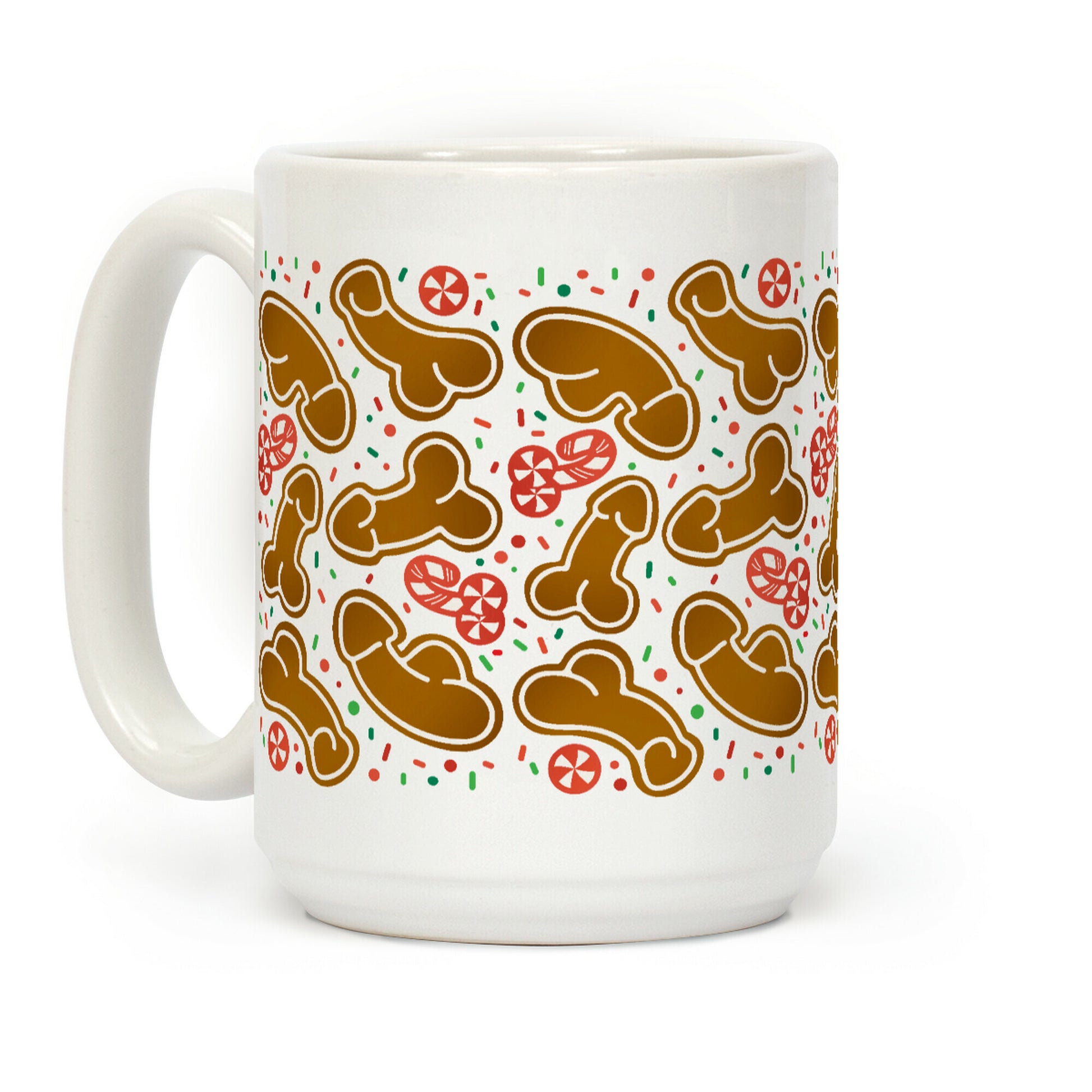 Gingerbread and Candy Cane Penises Coffee Mug