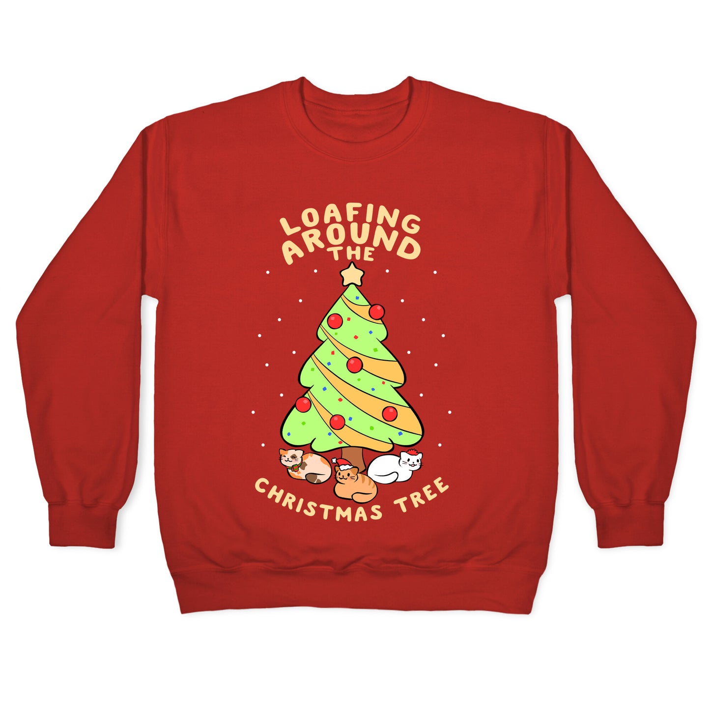 Loafing Around The Christmas Tree Crewneck Sweatshirt