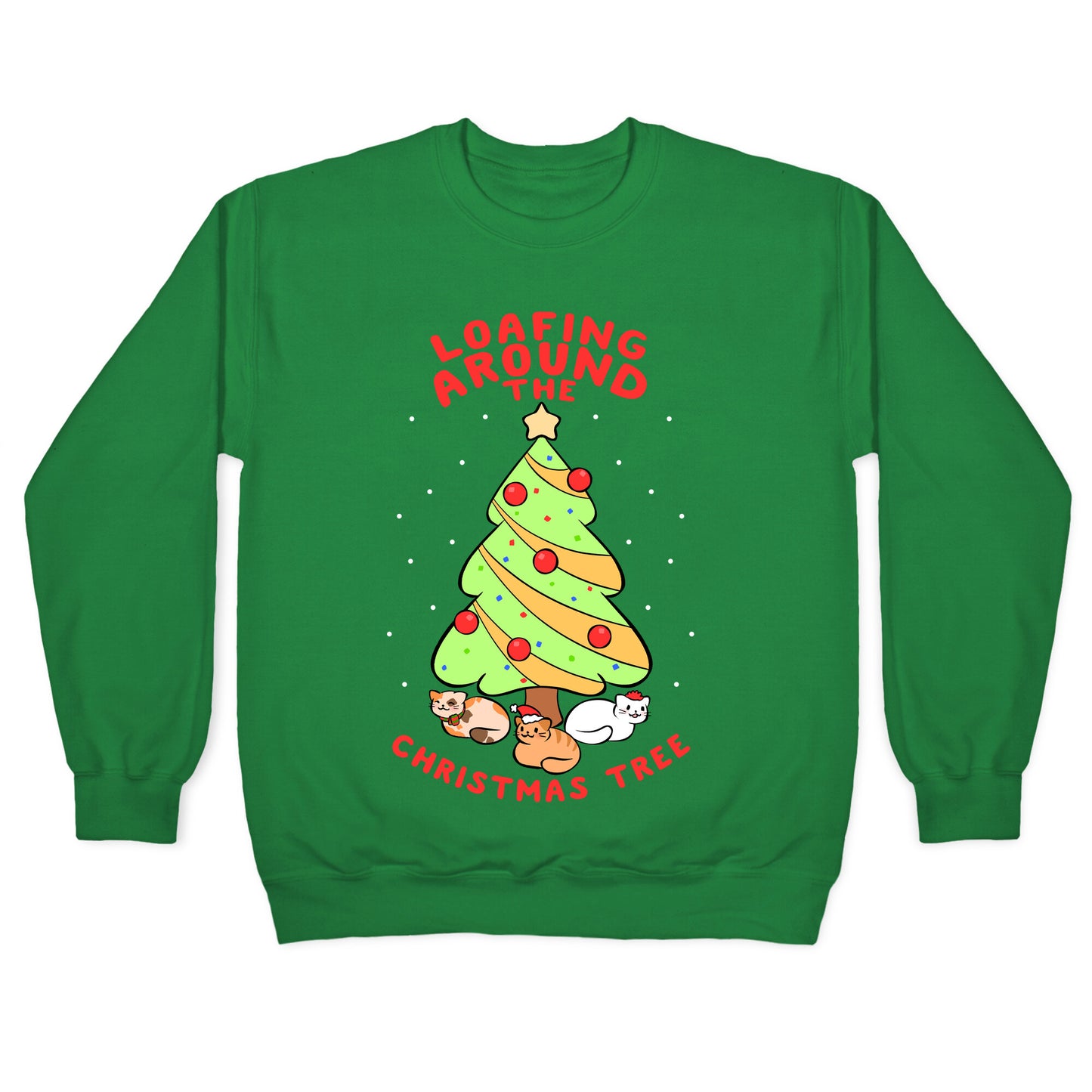 Loafing Around The Christmas Tree Crewneck Sweatshirt
