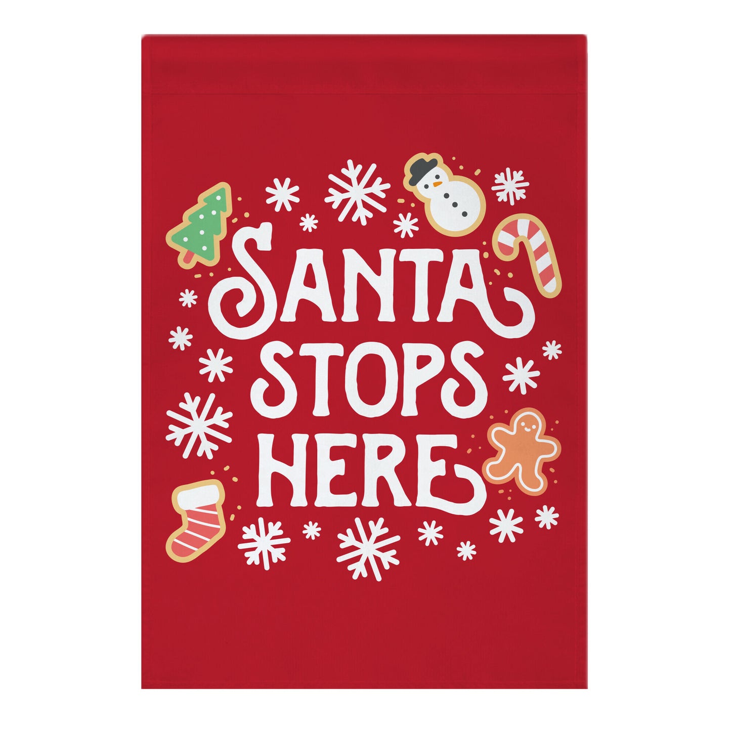 Santa Stops Here Garden Flag