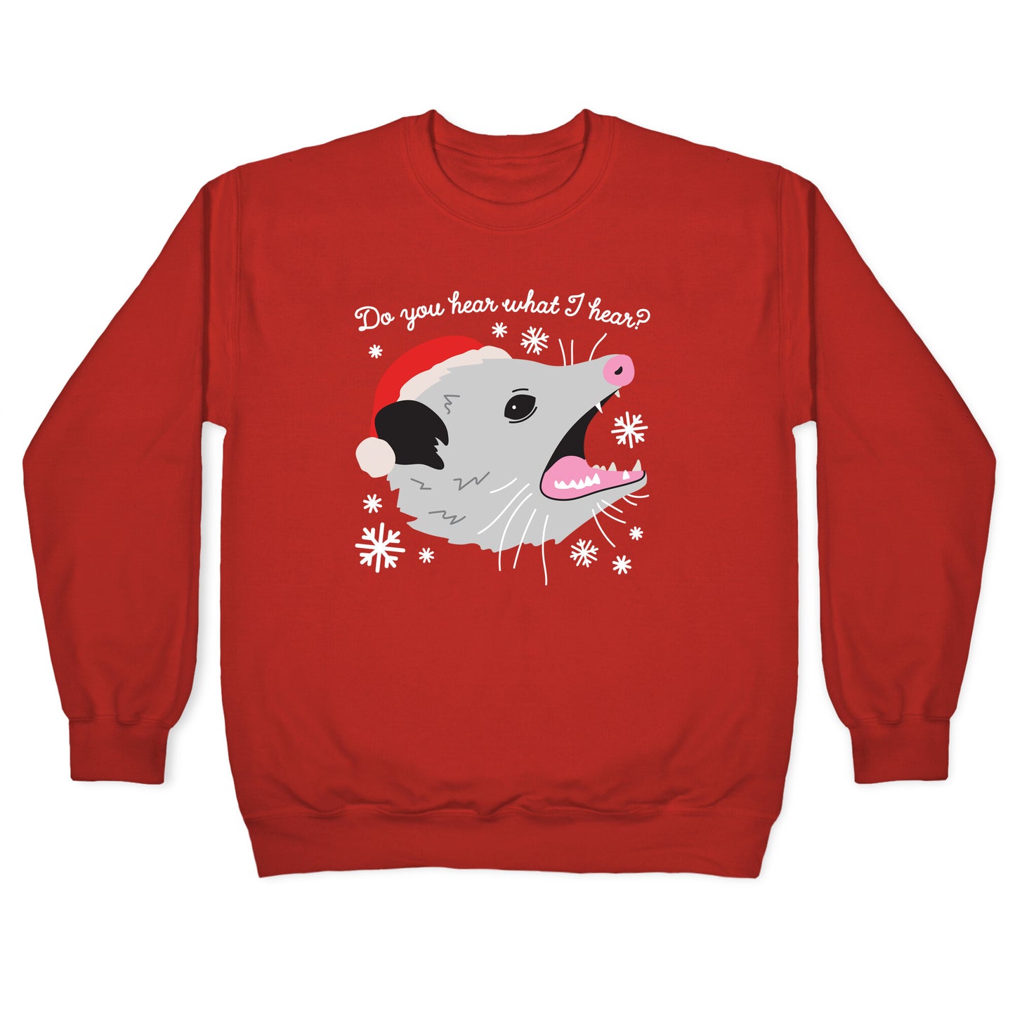 Do You Hear What I Hear? Screaming Opossum Crewneck Sweatshirt