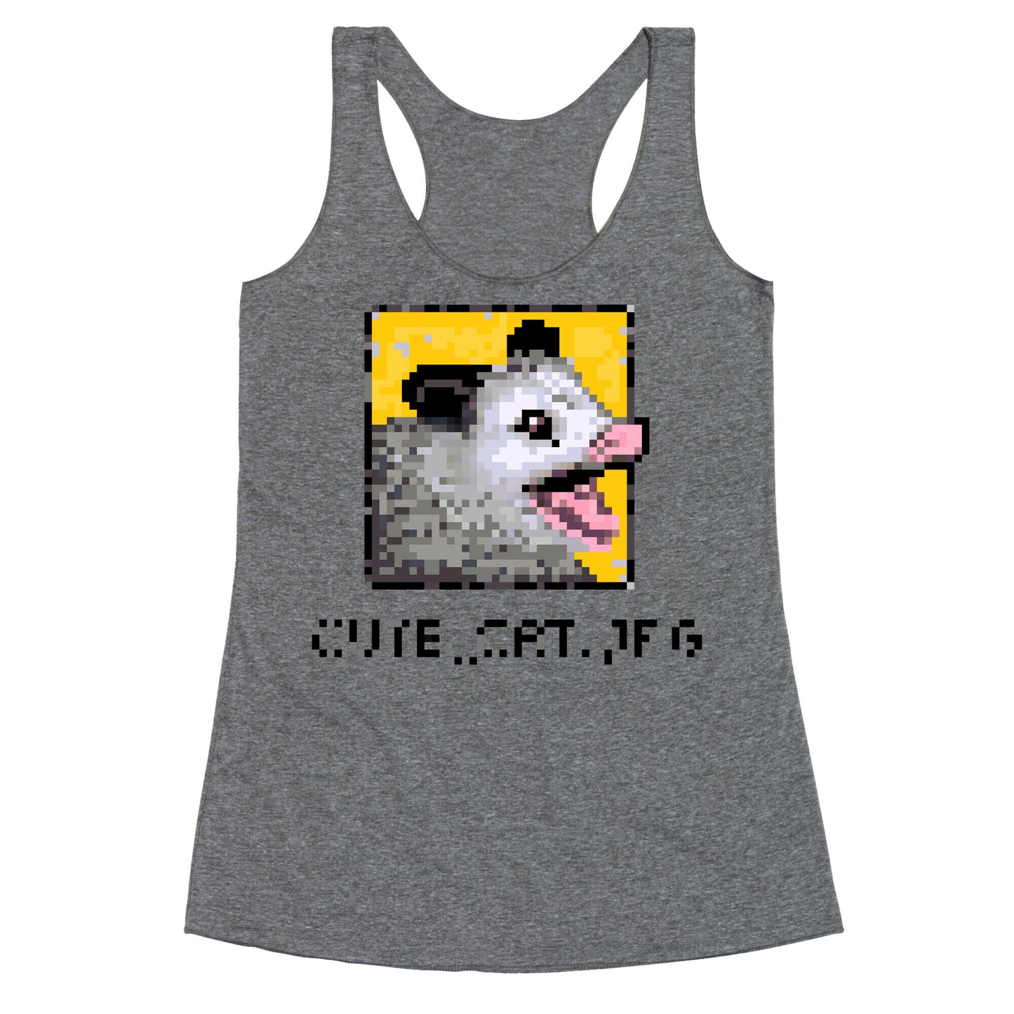 Cute_Cat.Jpg Screaming Pixelated Possum Racerback Tank