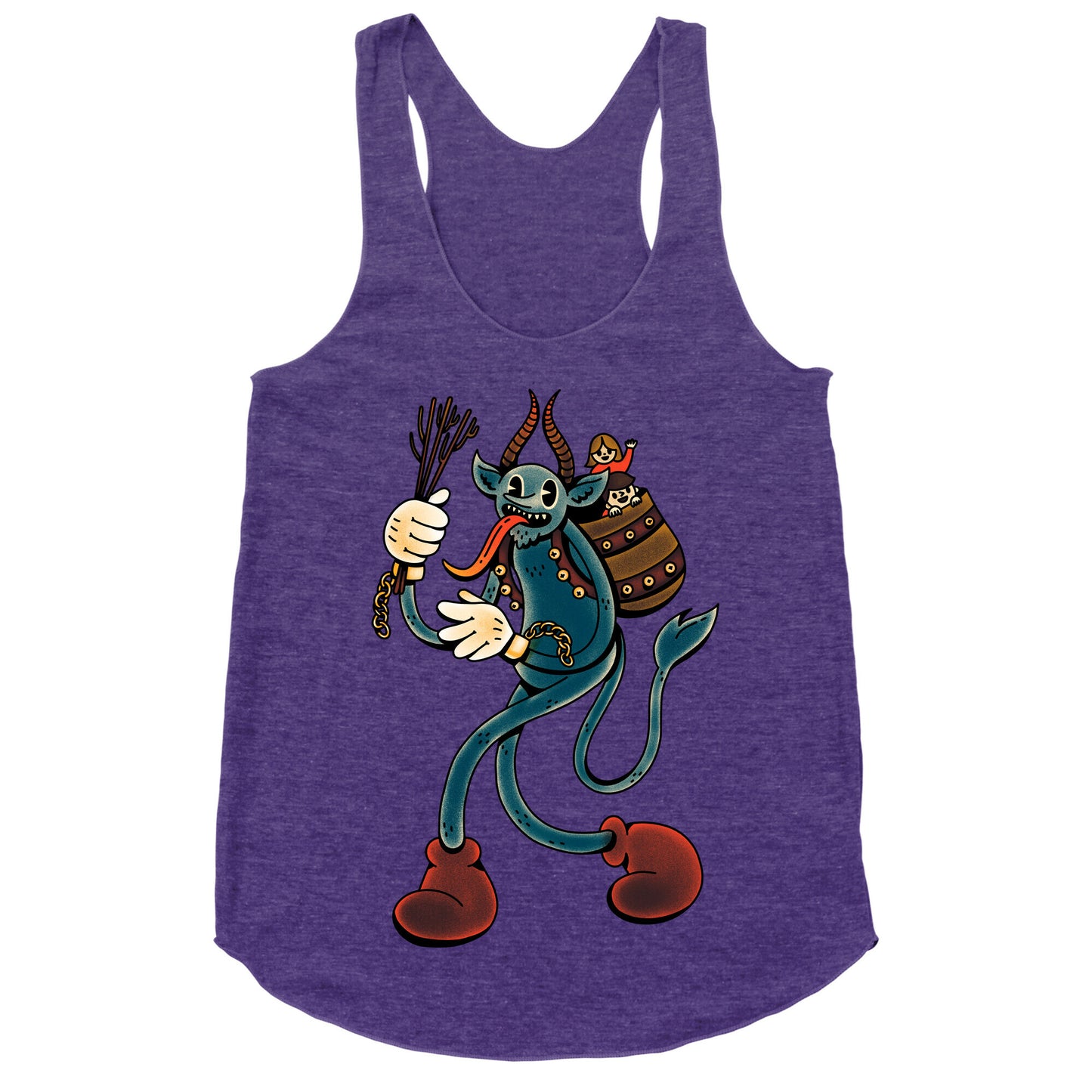 Krampus Cartoon Racerback Tank